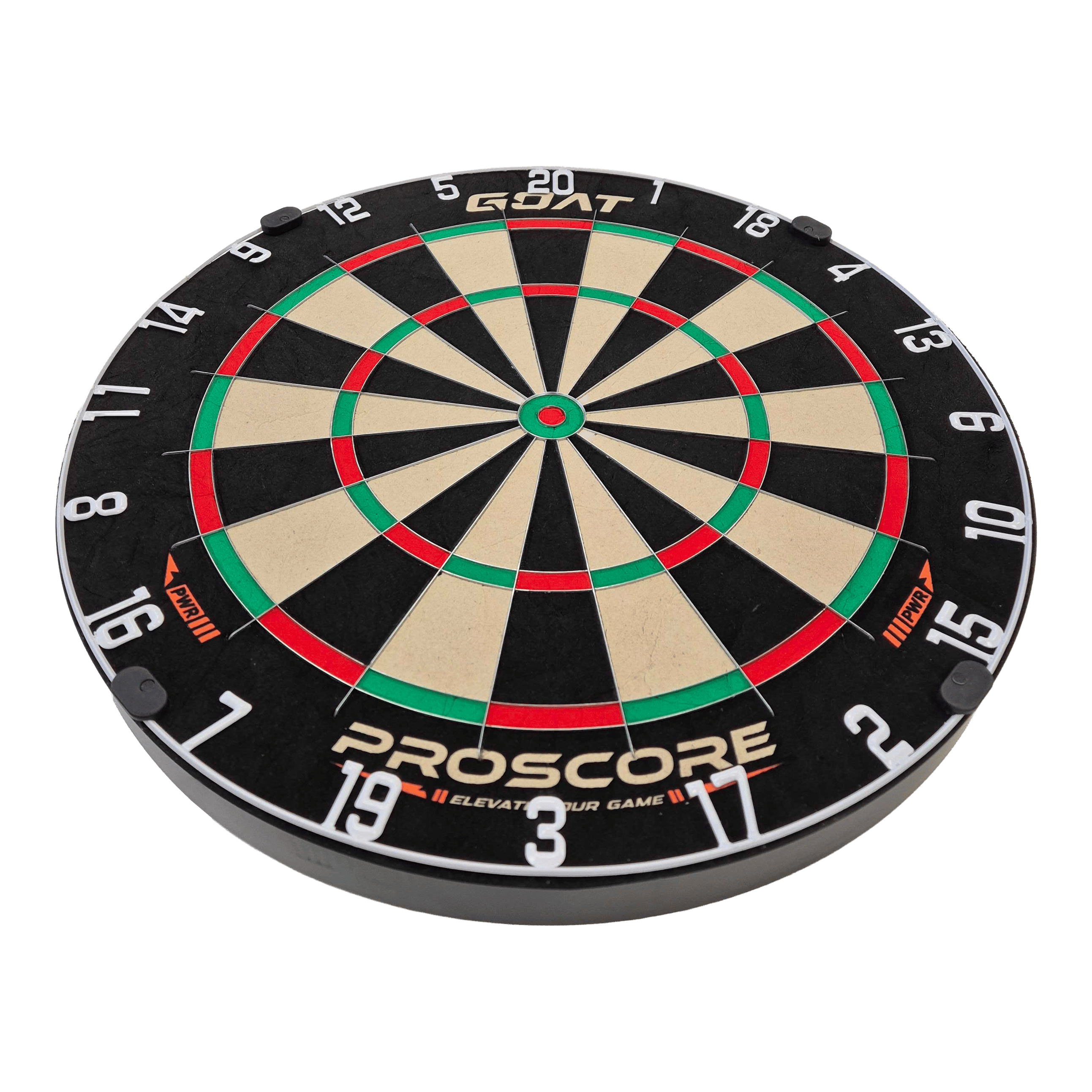 Ocelový terč GOAT Proscore PWR Hier ist das GOAT Proscore PWR Steeldartboard zu sehen. Das Produkt bietet ideale Bedingungen für Steeldartfans.