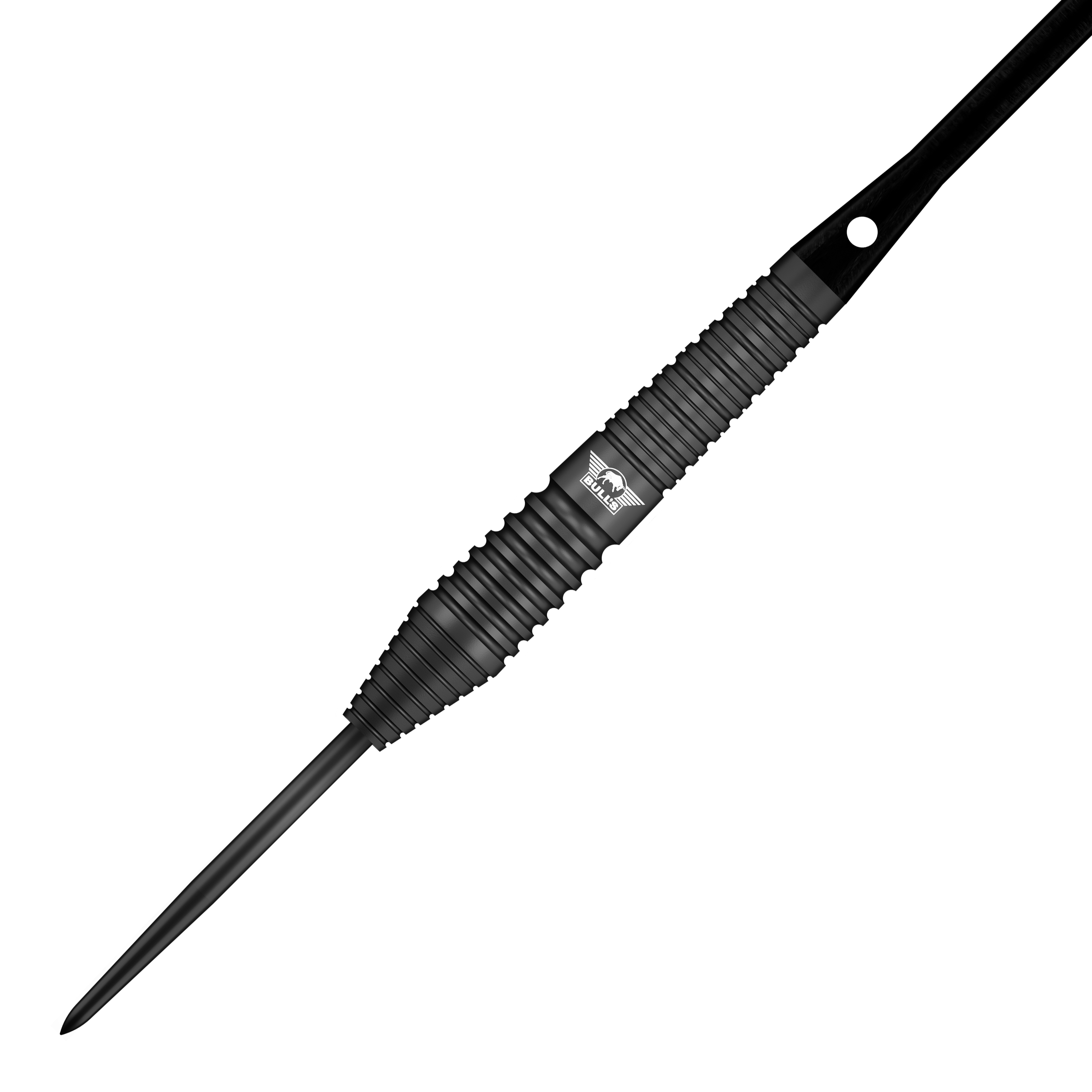 Abbildung der Bulls NL Max Hopp Black Steeldarts. Die Steeldarts sind aus einer anderen Perspektive zu sehen.