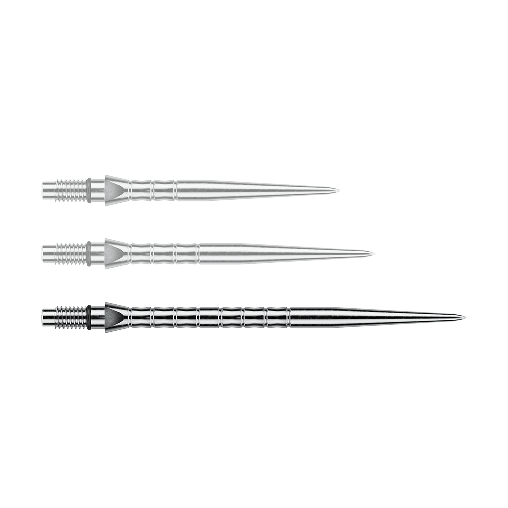 Ocelové hroty šipek Winmau Switch Point Wave - stříbrný efekt Ein Bild des Dateinamens Winmau_Switch_Point_Wave_Silver_Effect_Steeldartspitzen_40mm_1. Es zeigt wahrscheinlich silberne Steeldartspitzen mit Wave-Effekt, 40 mm lang.