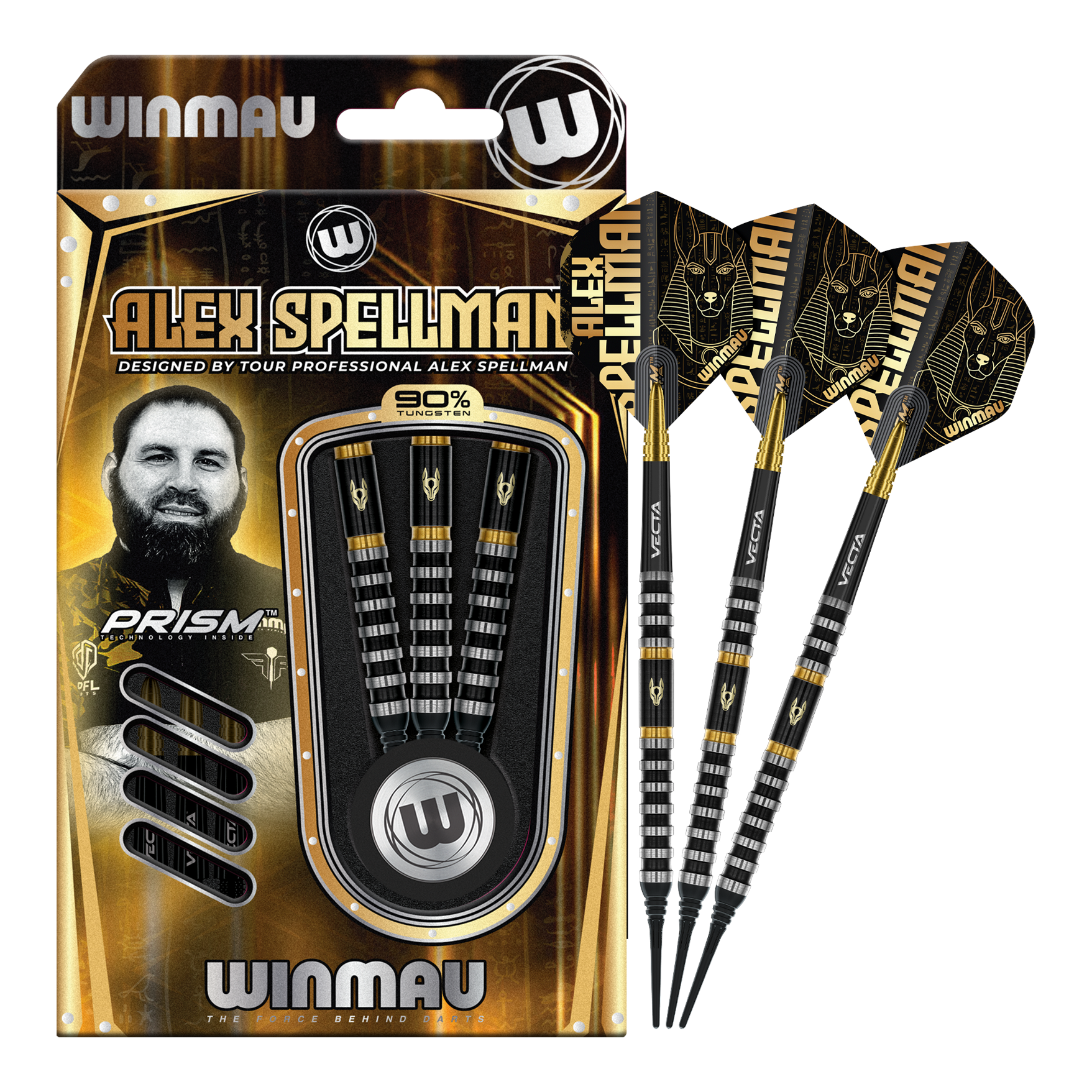 Hier sind die Winmau Alex Spellman Softdarts mit 20 Gramm Gewicht zu sehen. Die Softdarts sind speziell für professionelle Dartspieler entwickelt worden.