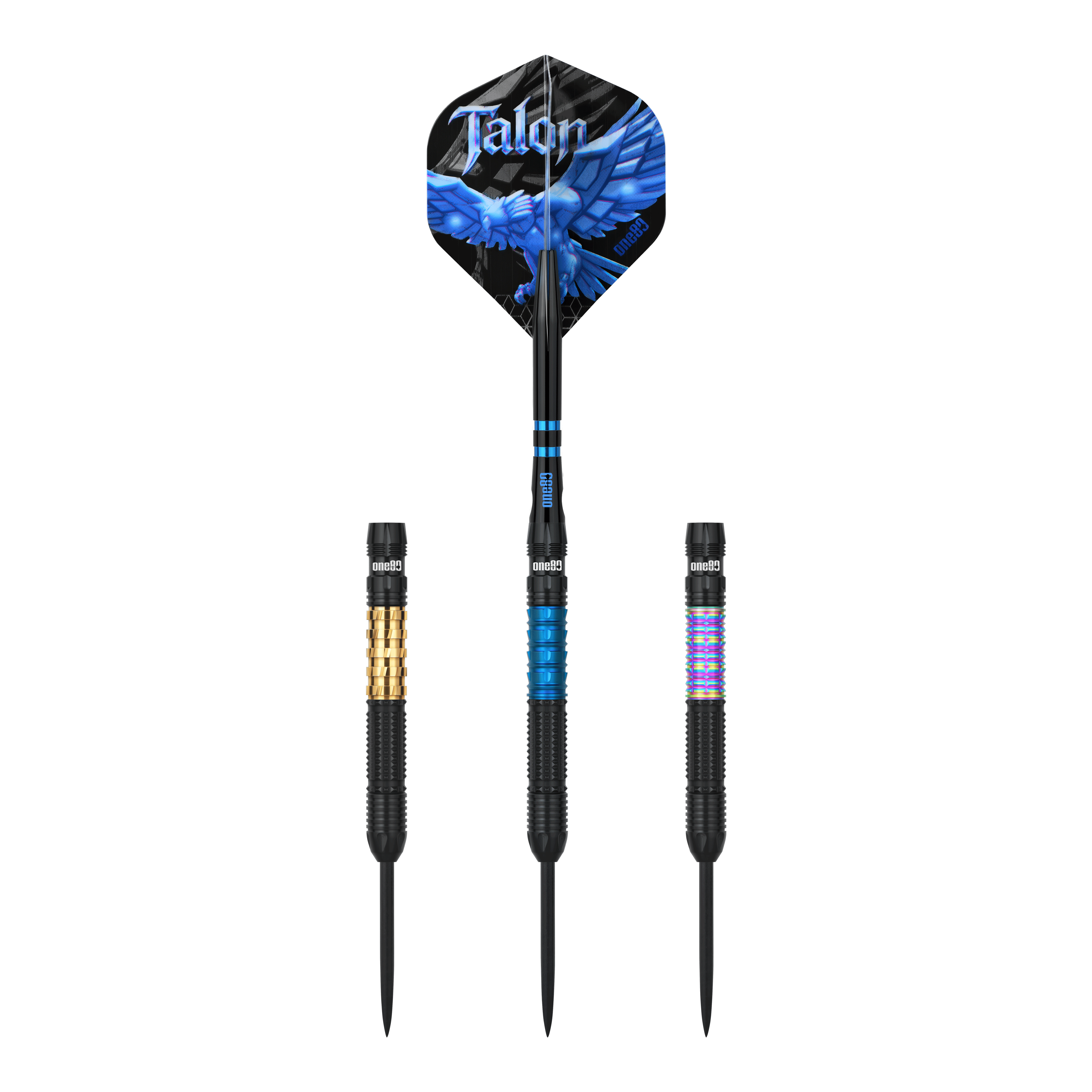 Ocelové šipky One80 Talon T1 Dieses Bild zeigt die One80 Talon Steeldarts. Die Darts sind für anspruchsvolle Spieler geeignet.