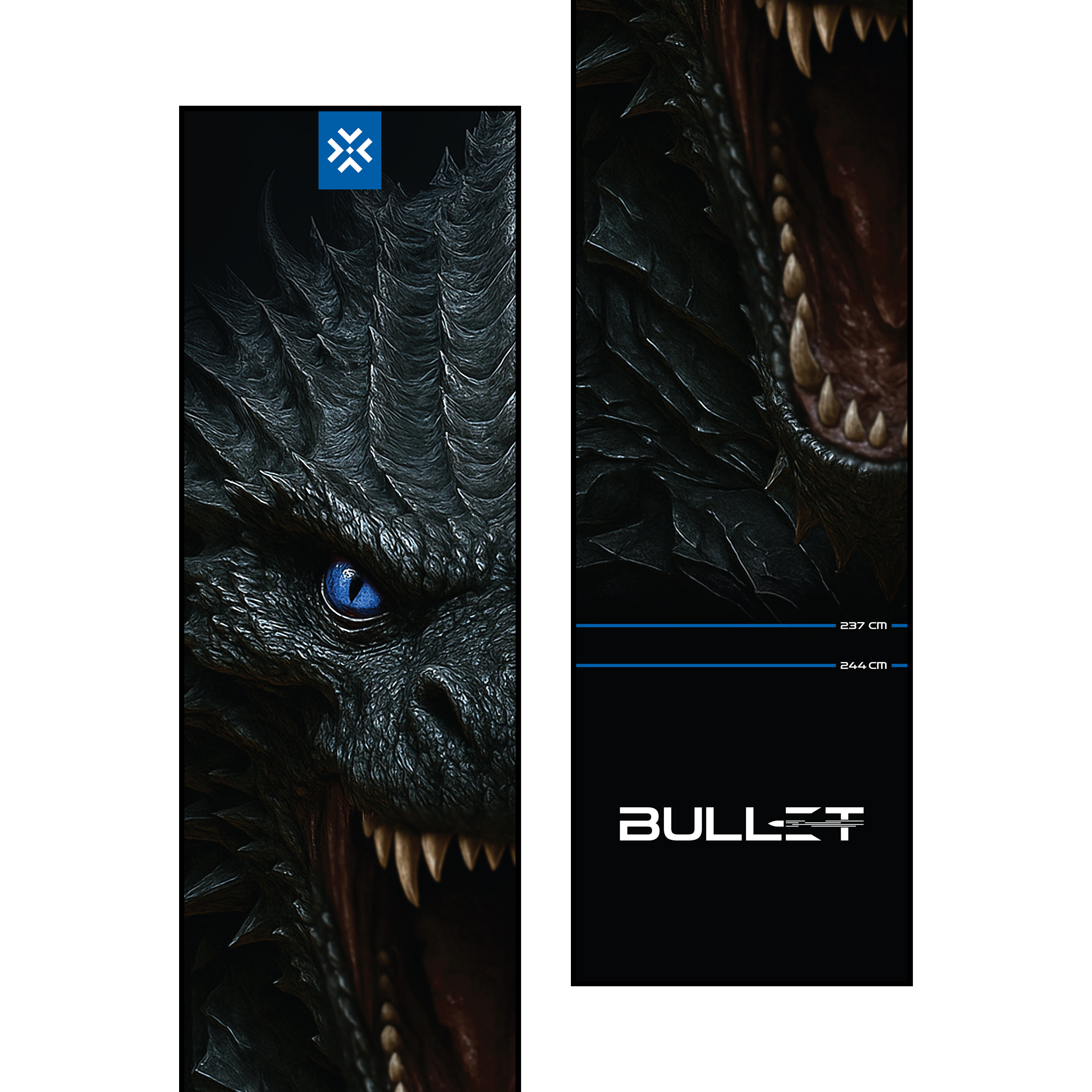 Podložka na šipky Bullet Hydra Bullet Hydra Dartmatte ist klar abgebildet. Sie schützt den Boden beim Dartspiel.