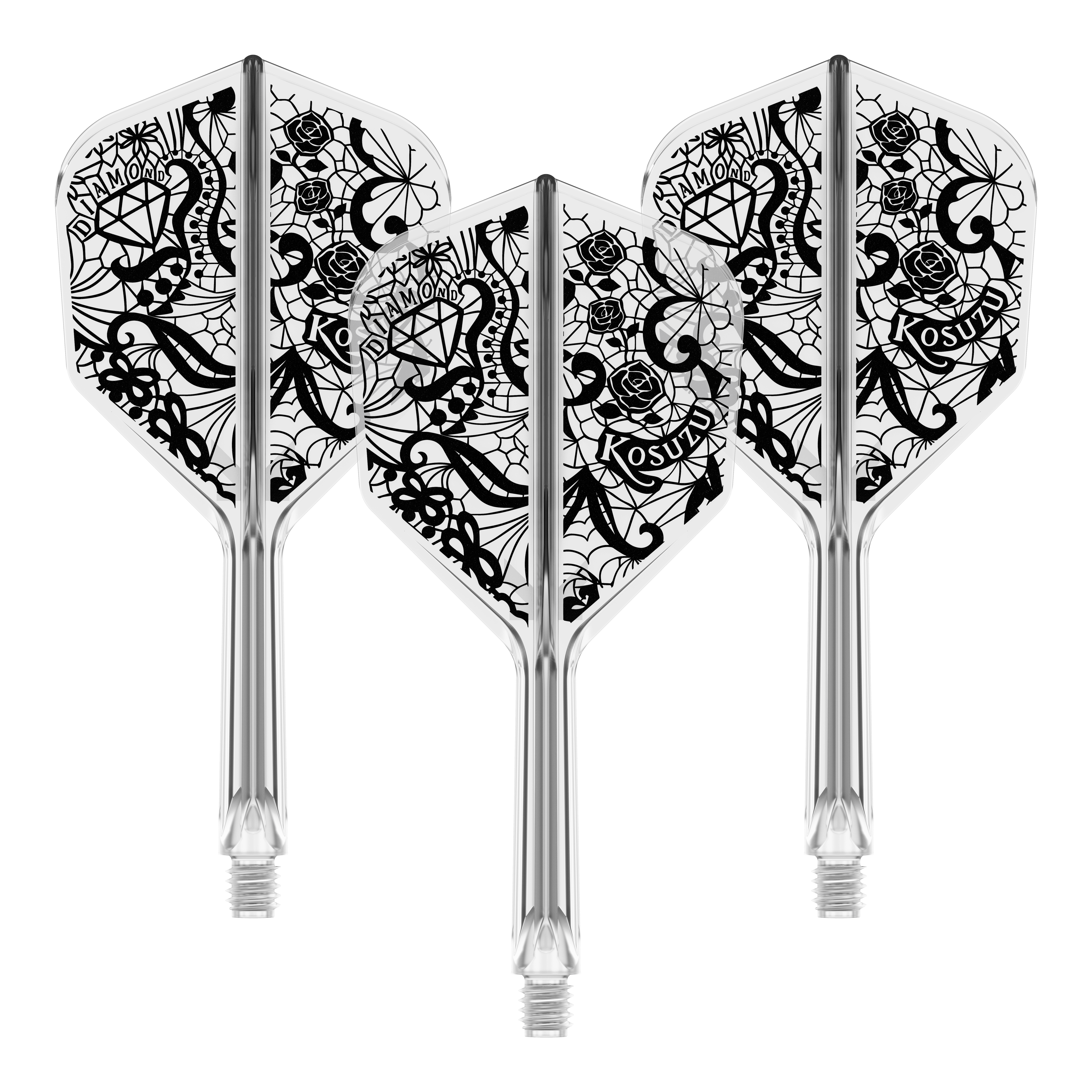 Systém Target Japan K-Flex Diamond No6 Flight Shaft System Das Bild zeigt das Target Japan K-Flex Diamond No6 Flight-Shaft-System in 26mm. Es ist ein Teil für den Dartsport.