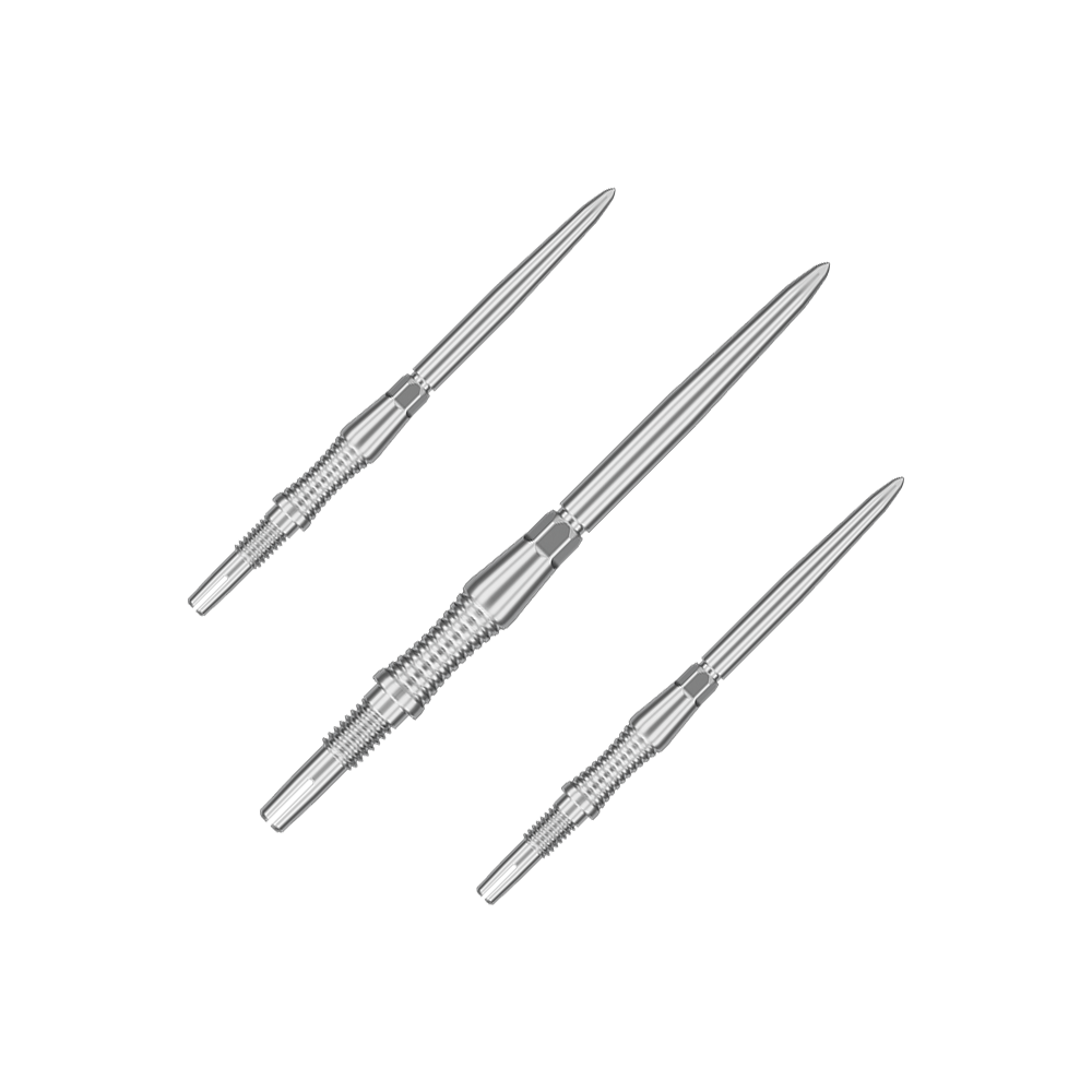 Špičky na šipky Target Swiss Point Signature RST - stříbrné Abgebildet sind Dartspitzen mit der Bezeichnung '340301_Target_Swiss_Point_Dartspitzen_Signature_RST_Silber_35mm_1Set'. Das Bild zeigt silberne Dartspitzen in einem Set.