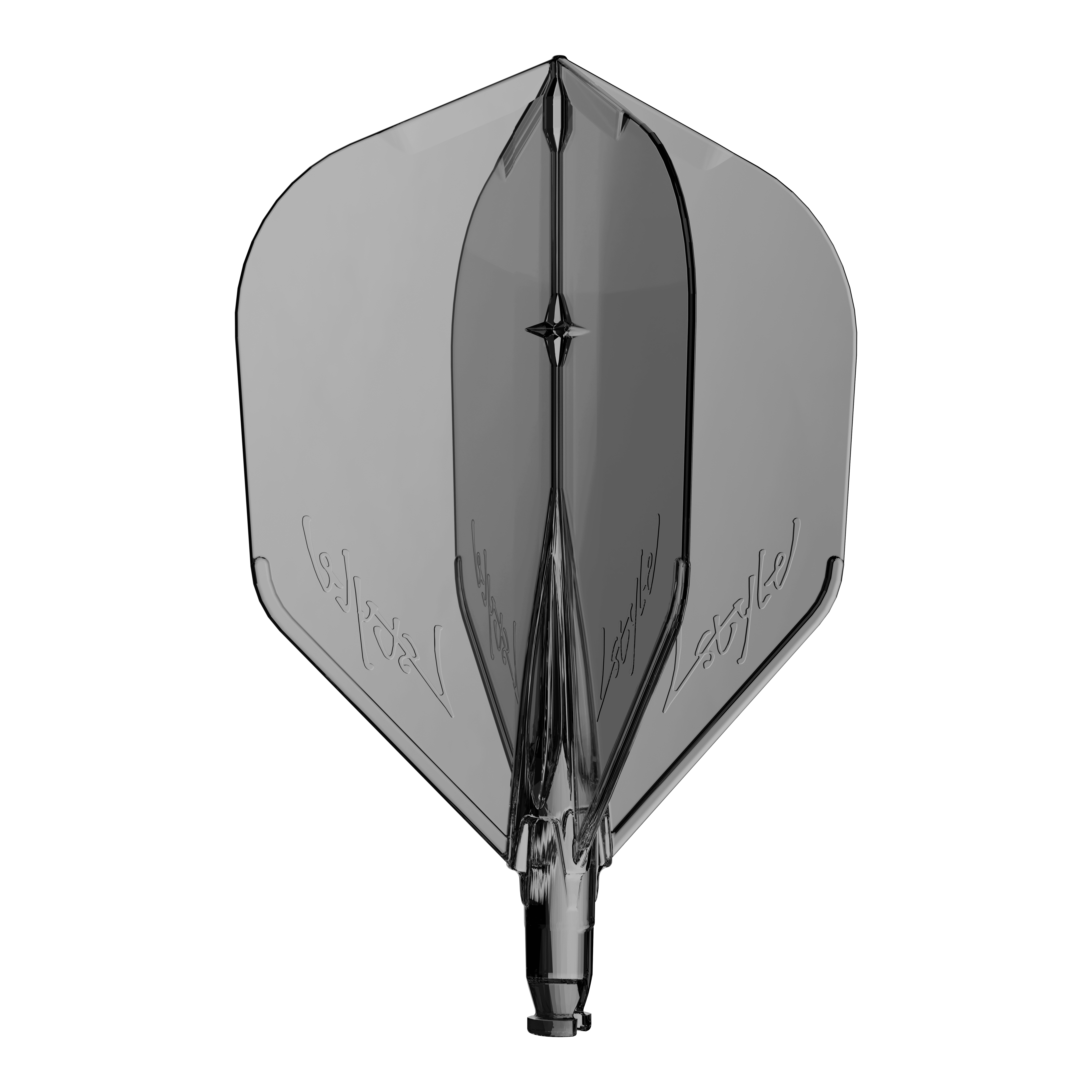 Náhradní letka L-Style L-System L3 Ein Ersatzflight für Dartpfeile in klarem Schwarz ist abgebildet.