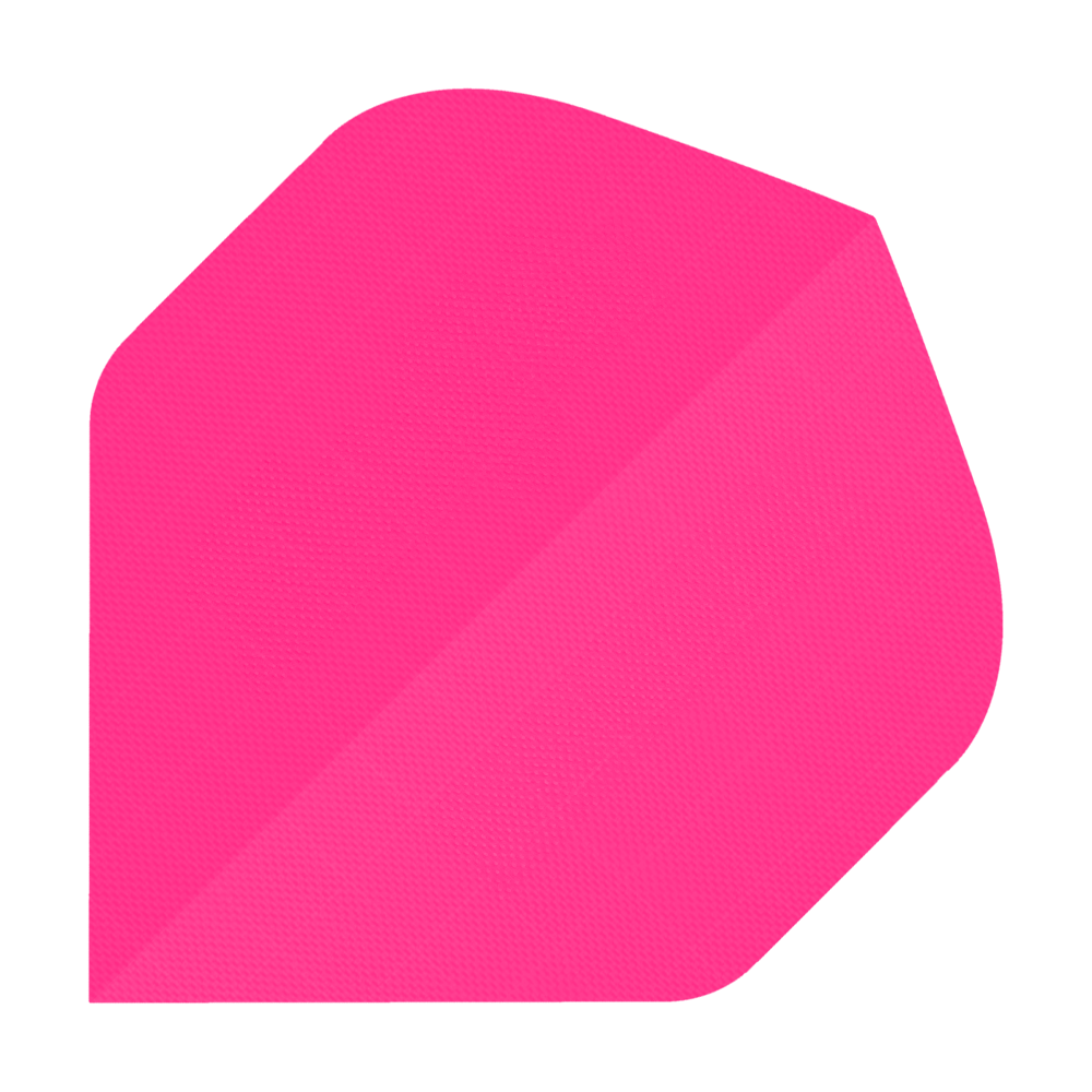 Das Bild zeigt einen Dartflight aus Nylon-Stoff in leuchtendem Neonpink. Die Oberfläche wirkt leicht strukturiert und robust.