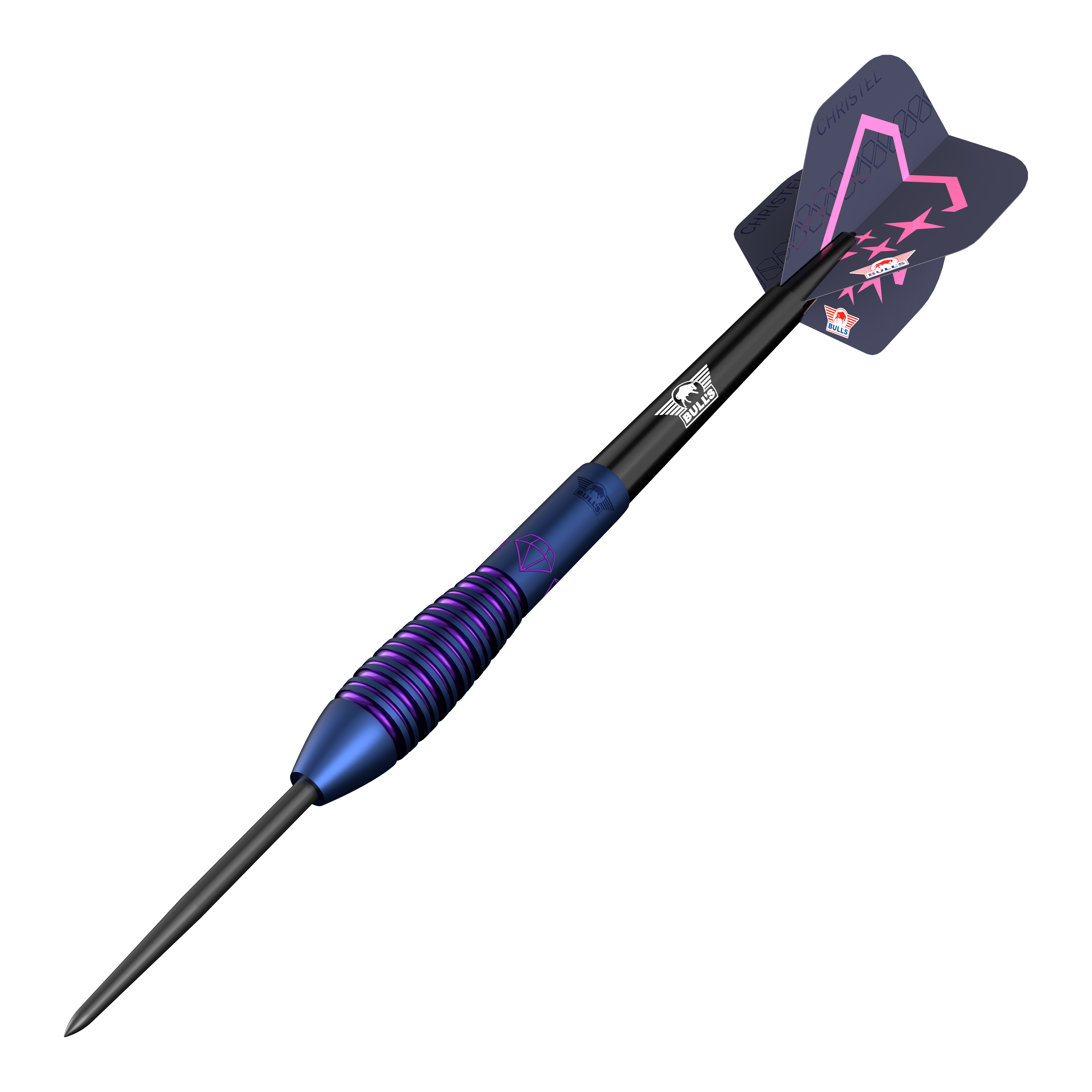 Bulls NL Christel Timmermans Satellite 90 ocelové šipky 25g Das Bild zeigt die Bulls NL Christel Timmermans Satellite 90 Steeldarts 25g. Diese Darts eignen sich besonders für Turnierspieler.