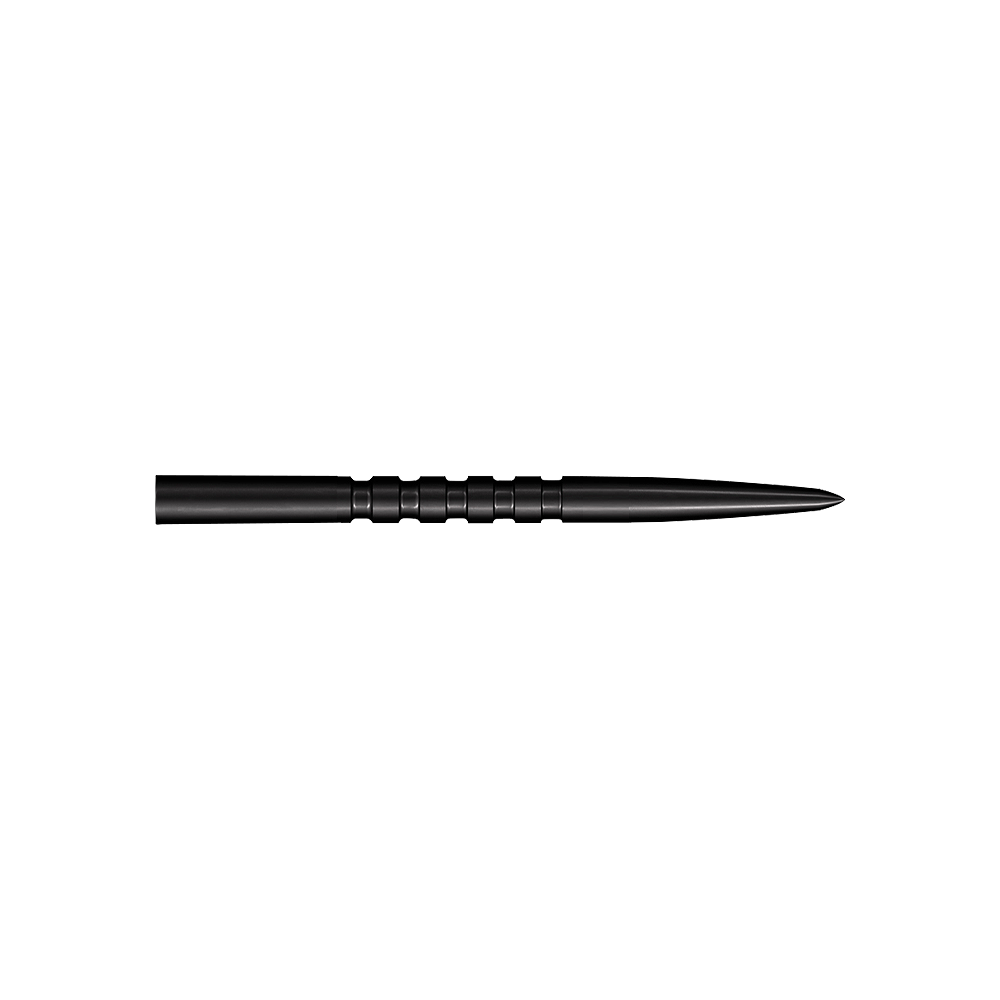 Das Bild zeigt schwarze Steeldartspitzen mit der Bezeichnung SM0051_Shot_Grip_Point_Steeldartspitzen_Schwarz_32mm_2. Die Spitzen sind 32 mm lang.