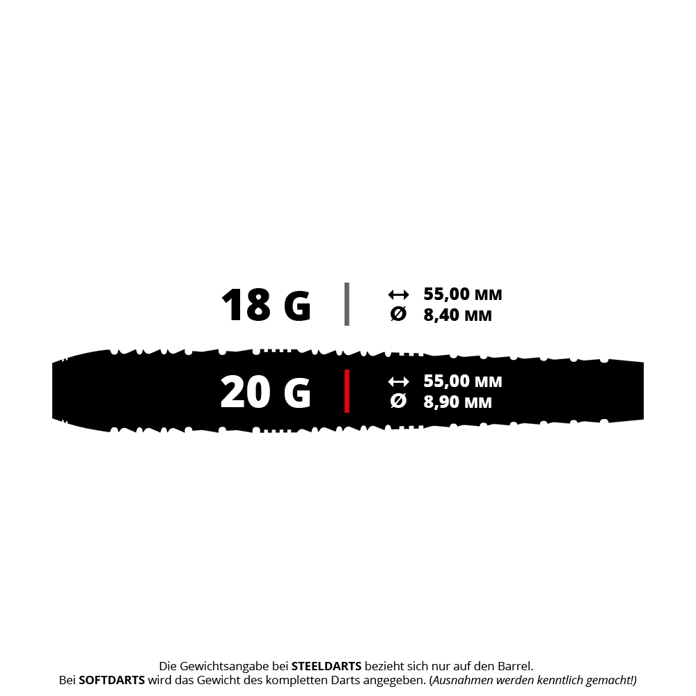 Šipky Harrows Heavy Metal Ryan Searle Brass Soft Hier wird das Produkt Harrows Heavy Metal Ryan Searle Softdarts mit einem Gewicht von 20g abgebildet. Diese Darts sind für das Softdart-Spiel gedacht.