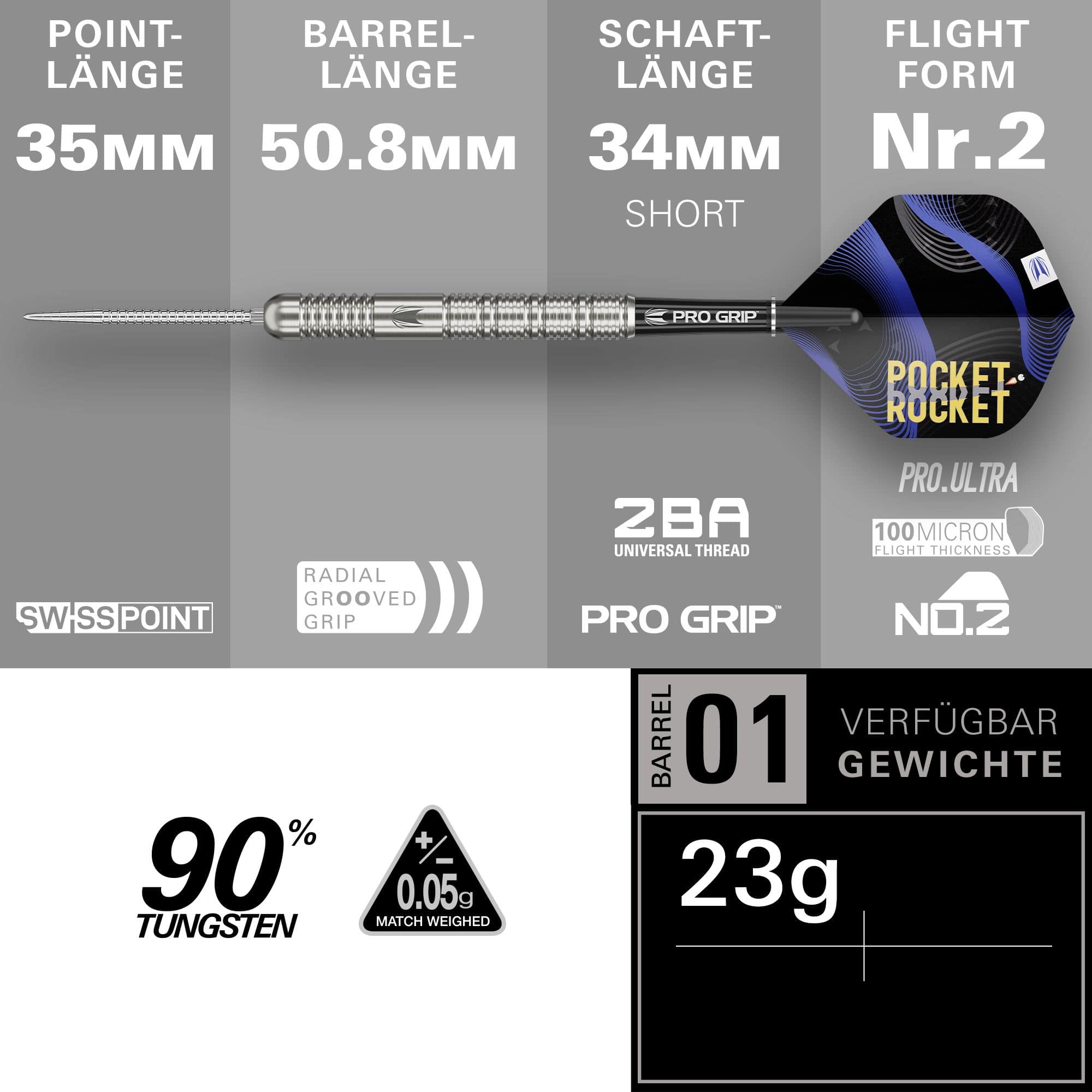 Šipky Target Justin Hood Swiss Points Steeldarts - 23g Šipky Target Justin Hood Swiss Points Steeldarts - 23g