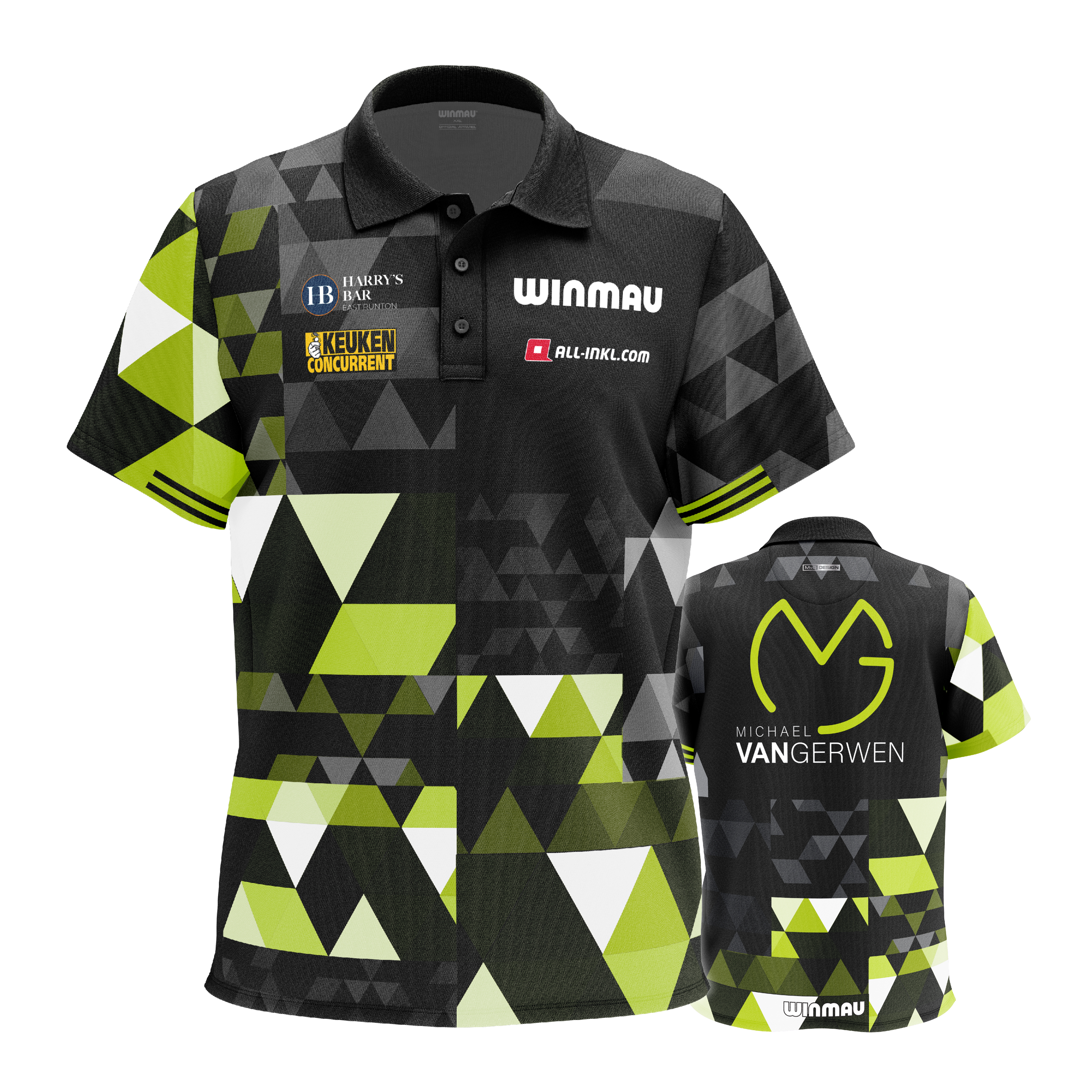 Polo tričko Winmau Michael Van Gerwen fan edition Das Bild stellt das Winmau Michael Van Gerwen Fan-Edition Poloshirt dar. Es ist ein spezielles Fan-Shirt im Stil von Michael Van Gerwen.