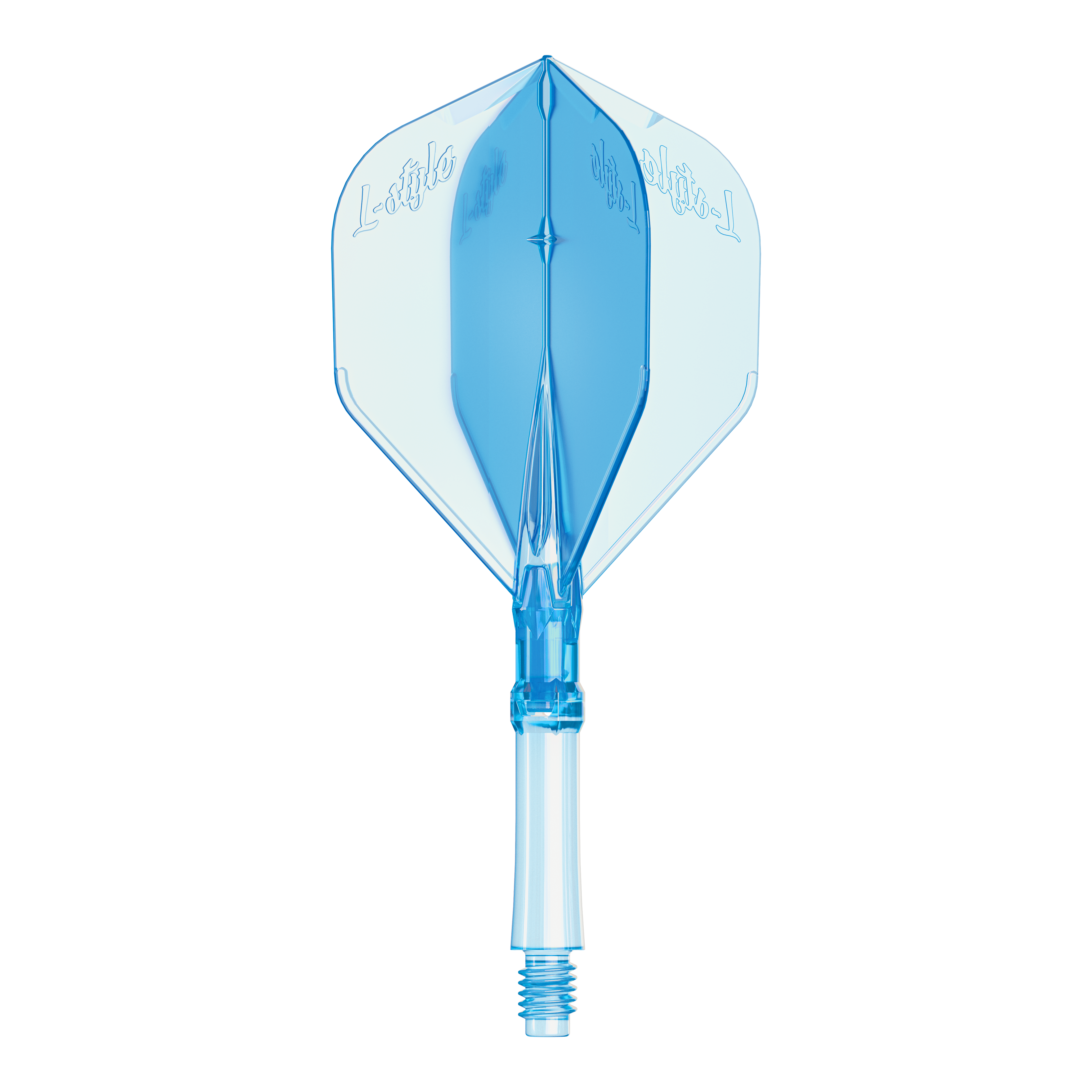 Letky L-Style L-Sytem – Clear Blue Abgebildet sind L-Style L-System Flights in klarer blauer Farbe, Größe Medium. Diese Flights dienen als Ersatzteile für Dartpfeile.