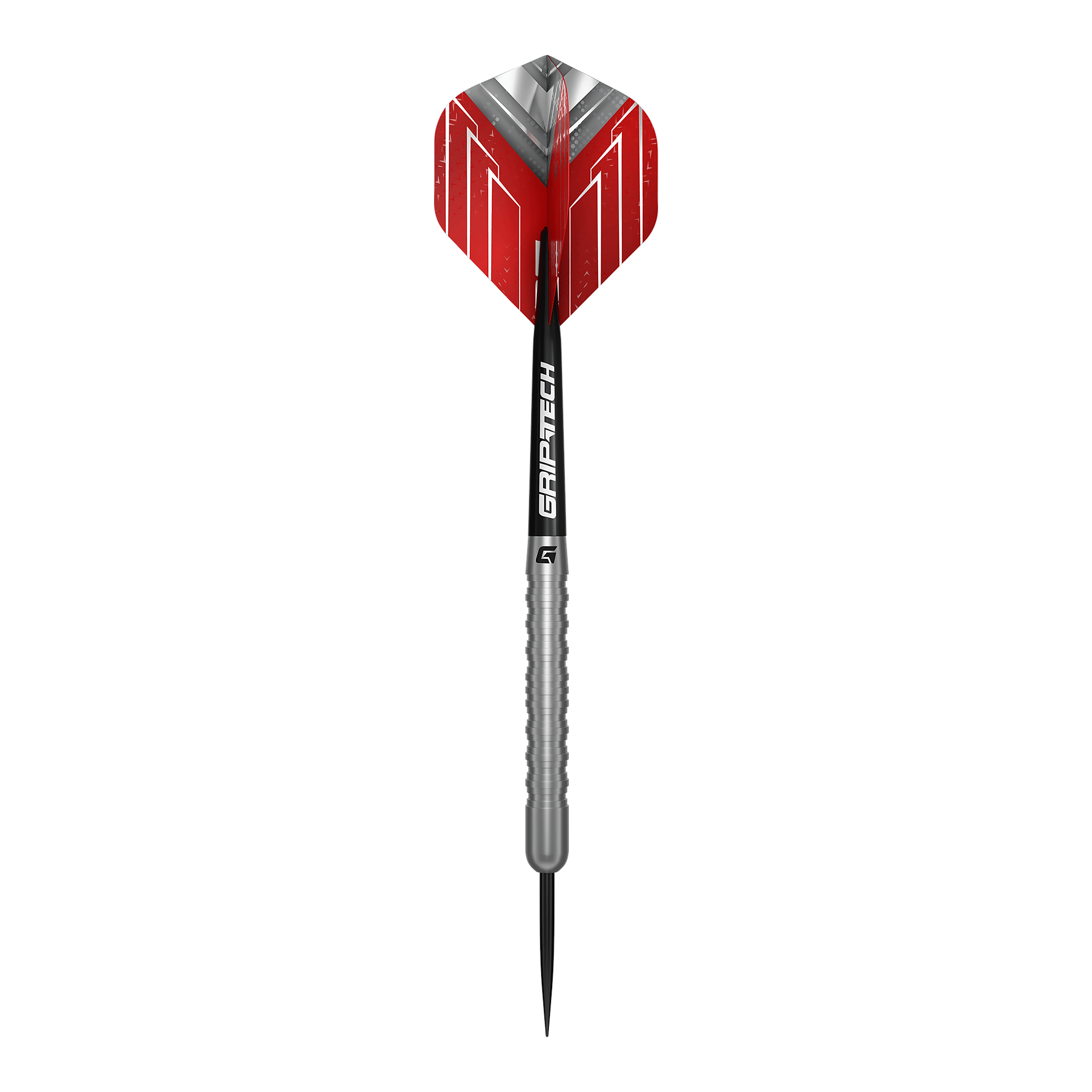 Dieses Bild zeigt die GOAT Podium Silver Steeldarts in Nahaufnahme. Die silbernen Darts sind detailliert zu erkennen.