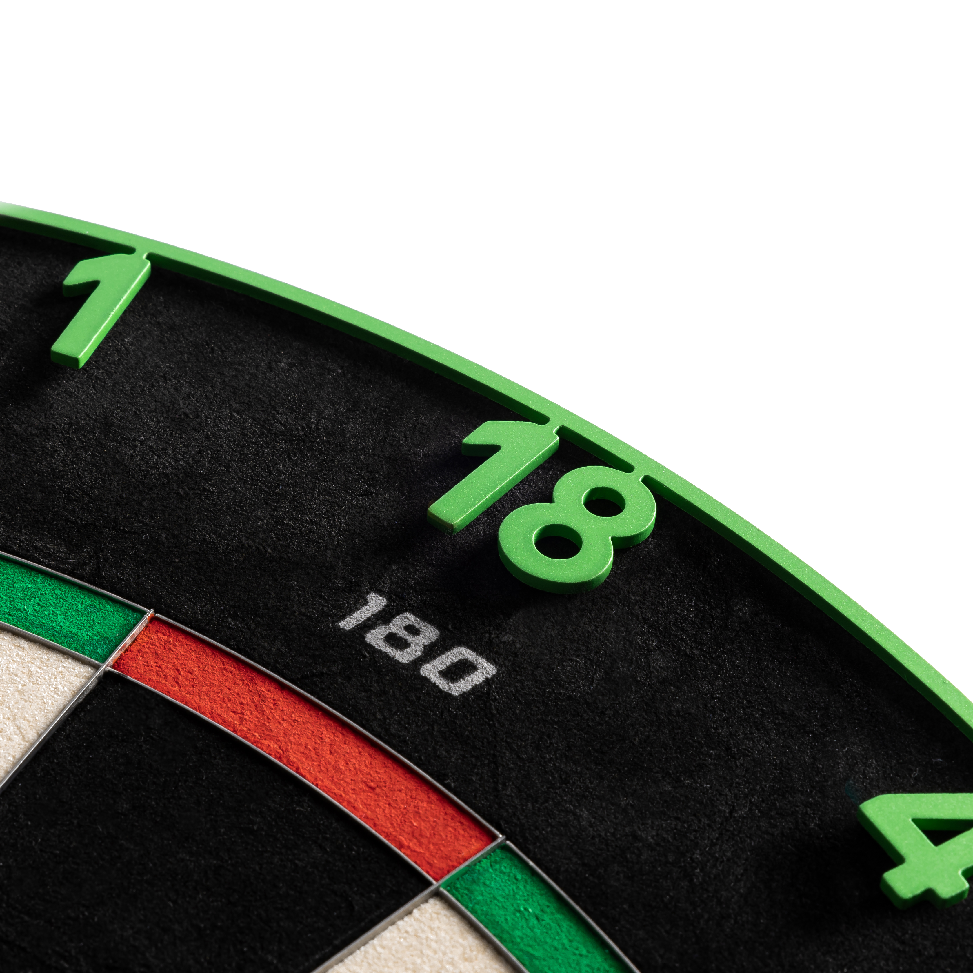 Ocelový terč Precise 180 Endorphine s číslovaným kroužkem - smaragdově zelený Das Bild zeigt das Precise 180 Endorphine Steeldartboard mit Nummernring in Emerald Green. Die Abbildung stellt das Produkt in einer klaren Ansicht dar.