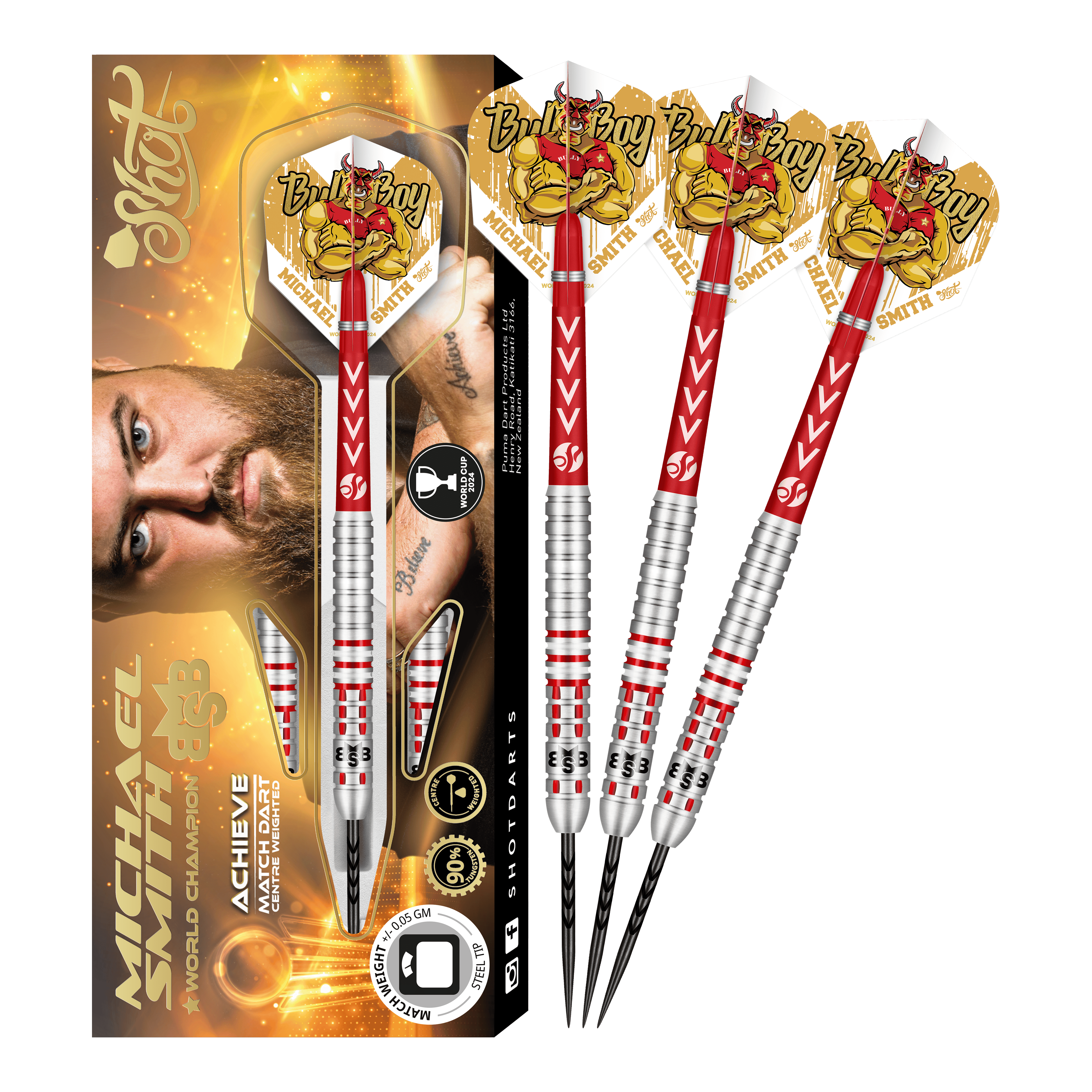 Shot Michael Smith Achieve World Cup 2024 Limited Edition Steeldarts - 24g