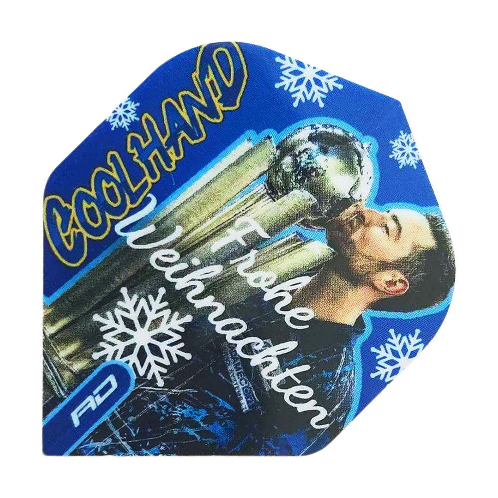 Zu sehen ist das Produkt WF-16_Red_Dragon_Luke_Humphries_Frohe_Weihnachten_Standard_Flights_1. Diese Dart-Flights zeigen ein festliches, weihnachtliches Muster.