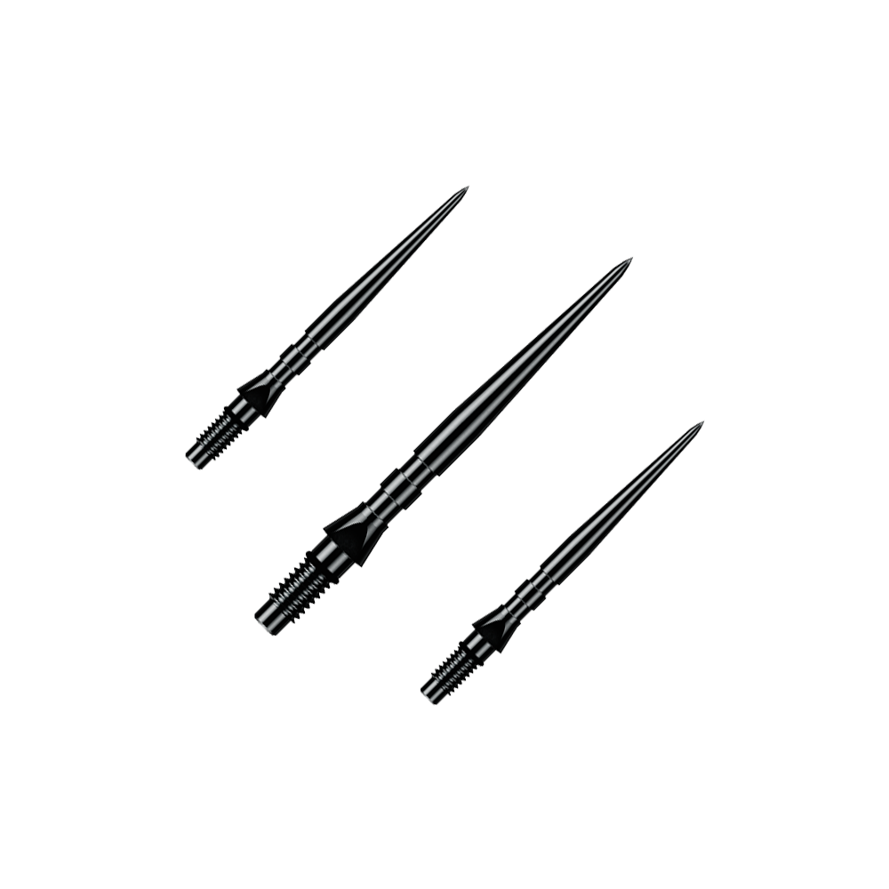 Špičky na šipky Winmau Switch Point Groove Steel - černé Auf dem Bild ist ein Set aus schwarzen Winmau Switch Point Groove Steeldartspitzen mit 26 mm Länge zu sehen. Diese Ersatzspitzen sind speziell für Steeldarts gedacht.