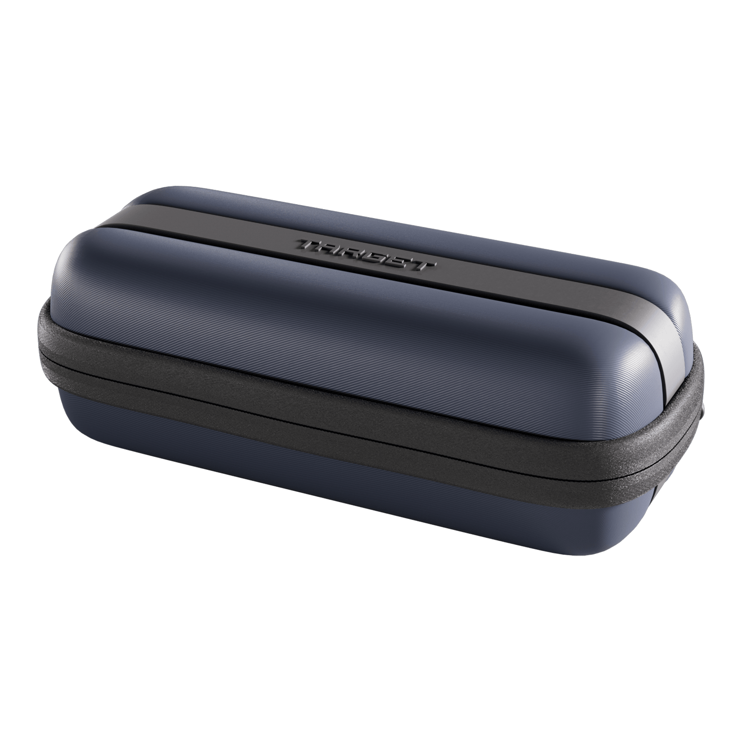 Pouzdro na šipky Target BOA Das Bild ist eine Detailansicht eines Dartcase in Navy und Dunkelgrau. Das Etui bietet Schutz und Aufbewahrung für Darts.
