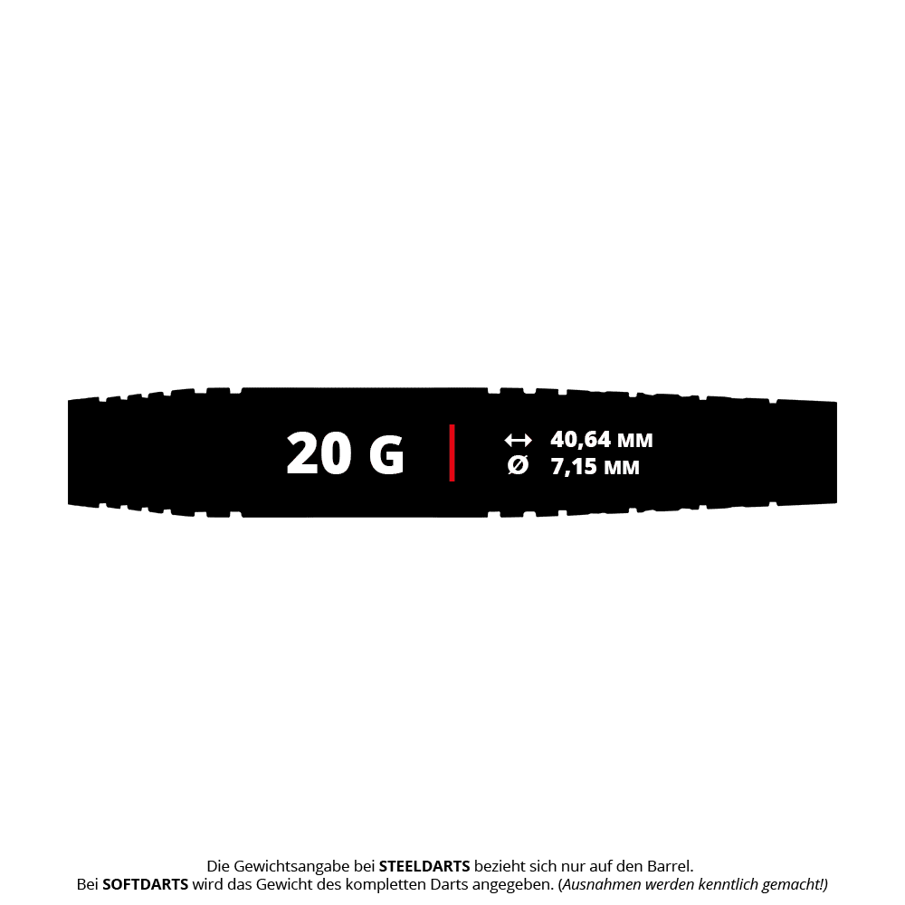 Šipky Red Dragon Luke Humphries TX5 měkké - 20g Das Bild zeigt die Red Dragon Luke Humphries TX5 Softdarts - 20g. Diese Darts sind speziell für Softdart-Spiele mit 20 Gramm Gewicht entworfen.