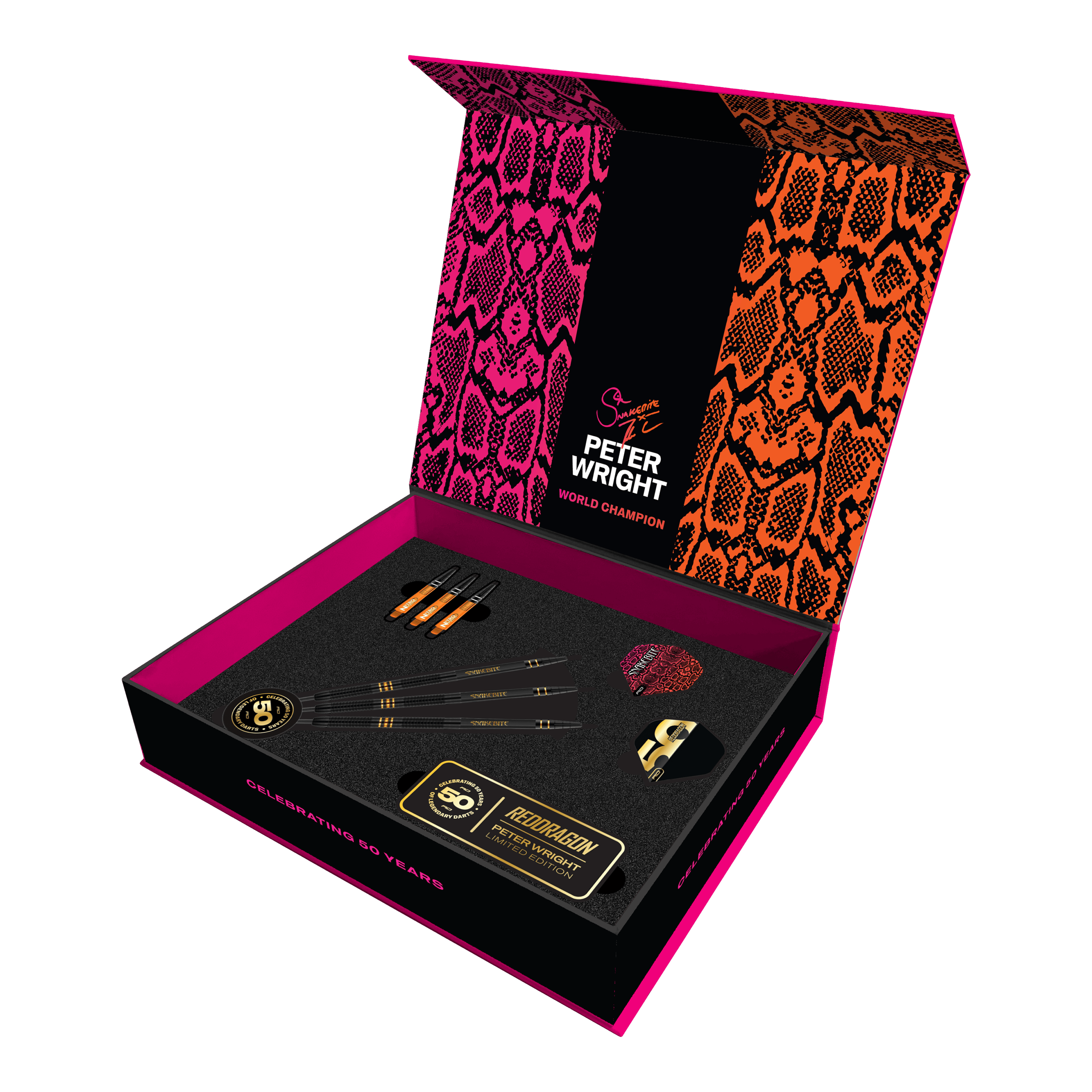 Ocelové šipky Red Dragon Peter Wright 50 Years Player Limited Edition - 21g Red Dragon Peter Wright 50 Years Player Limited Edition Steeldarts - 21g. Abgebildet ist ein limitierter Dartpfeil speziell für das Jubiläum von Peter Wright.