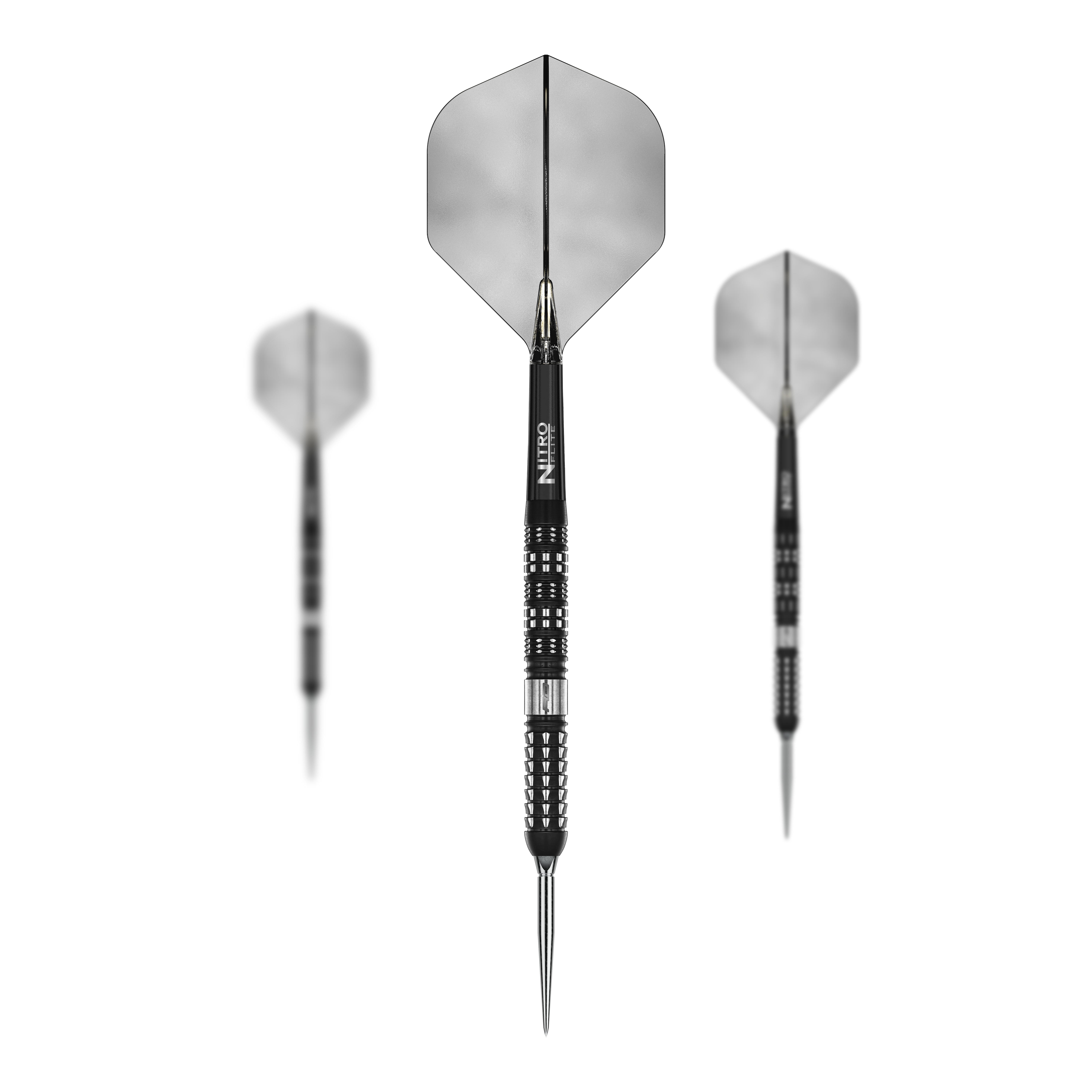 Hier sieht man die Red Dragon Recon Parallel Steeldarts. Es handelt sich um ein Set von Steeldarts für Dartspieler.