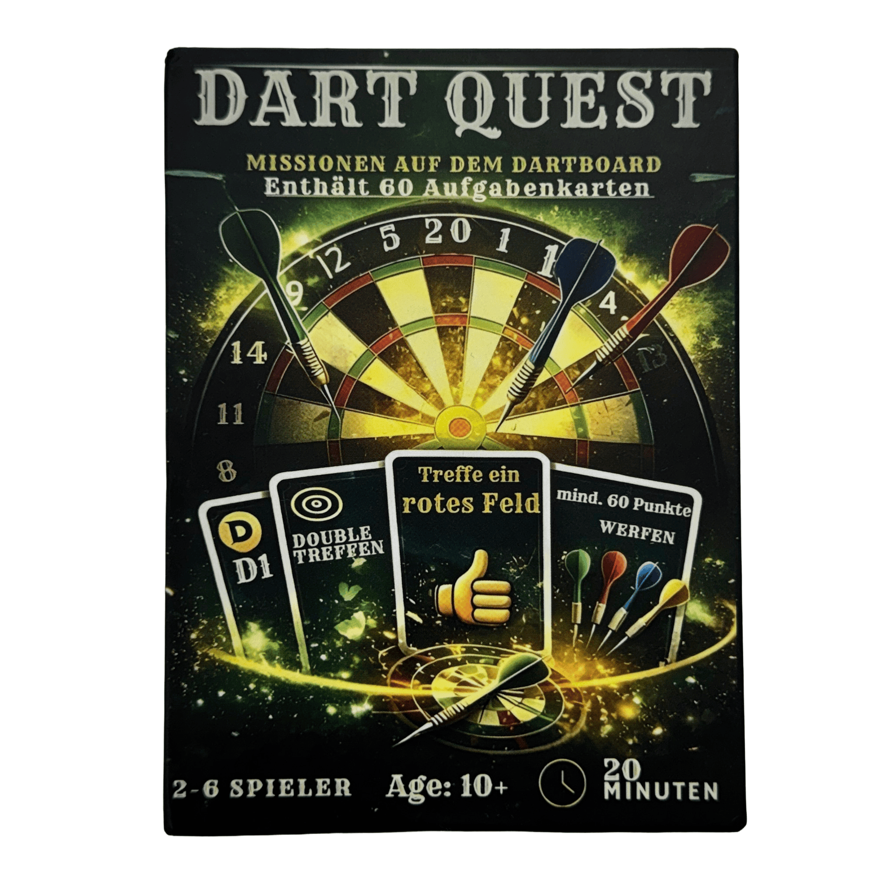 Karetní hra Dart Quest Dieses Bild zeigt das Dart Quest Kartenspiel. Das Produkt ist für unterhaltsame Spielabende geeignet.