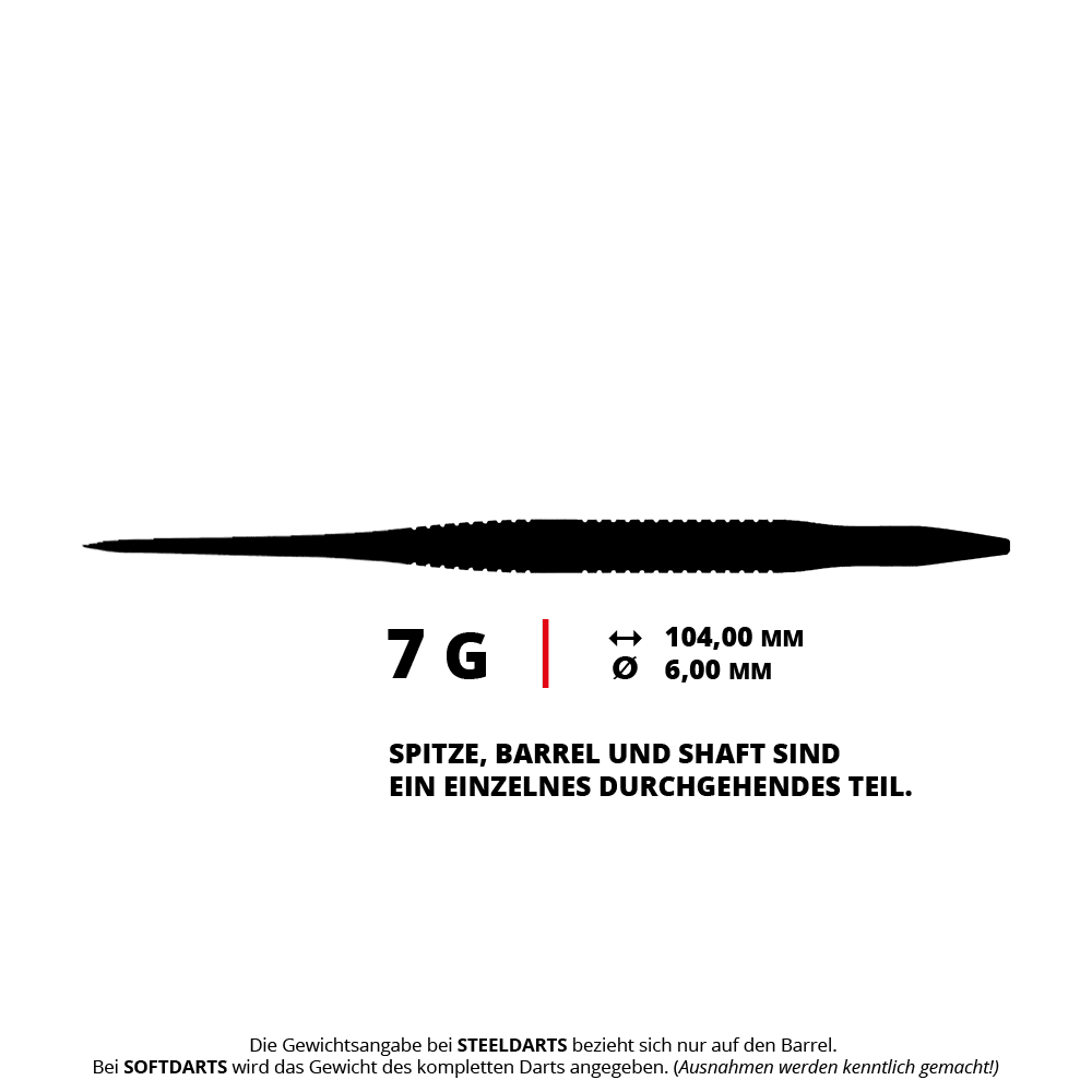 Caliburn TTD Complete Titanium T3 Stříbrné Steeldarts - 7g Auf dem Bild sieht man die Caliburn TTD Complete Titanium T3 Silver Steeldarts mit einem Gewicht von 7g. Die Steeldarts bestechen durch ihr elegantes silbernes Design.