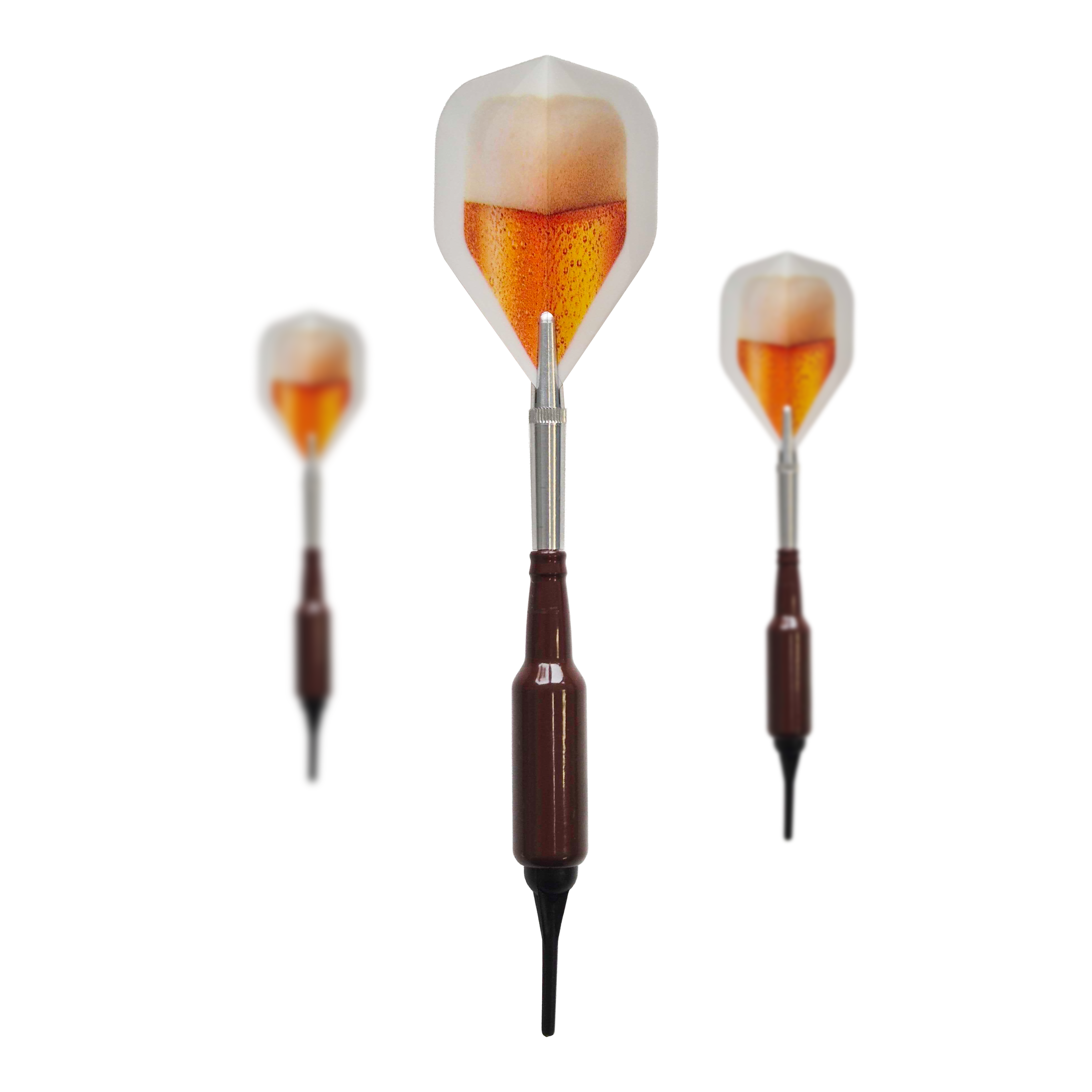 Měkké šipky McDart Prost Beer Bottle se 100 měkkými špičkami - 16,5 g Abgebildet ist ein Set McDart Prost Bierflaschen Softdarts mit 100 Softdartspitzen, 16,5 g. Diese Softdarts haben die Form einer Bierflasche und eignen sich ideal als Geschenk.