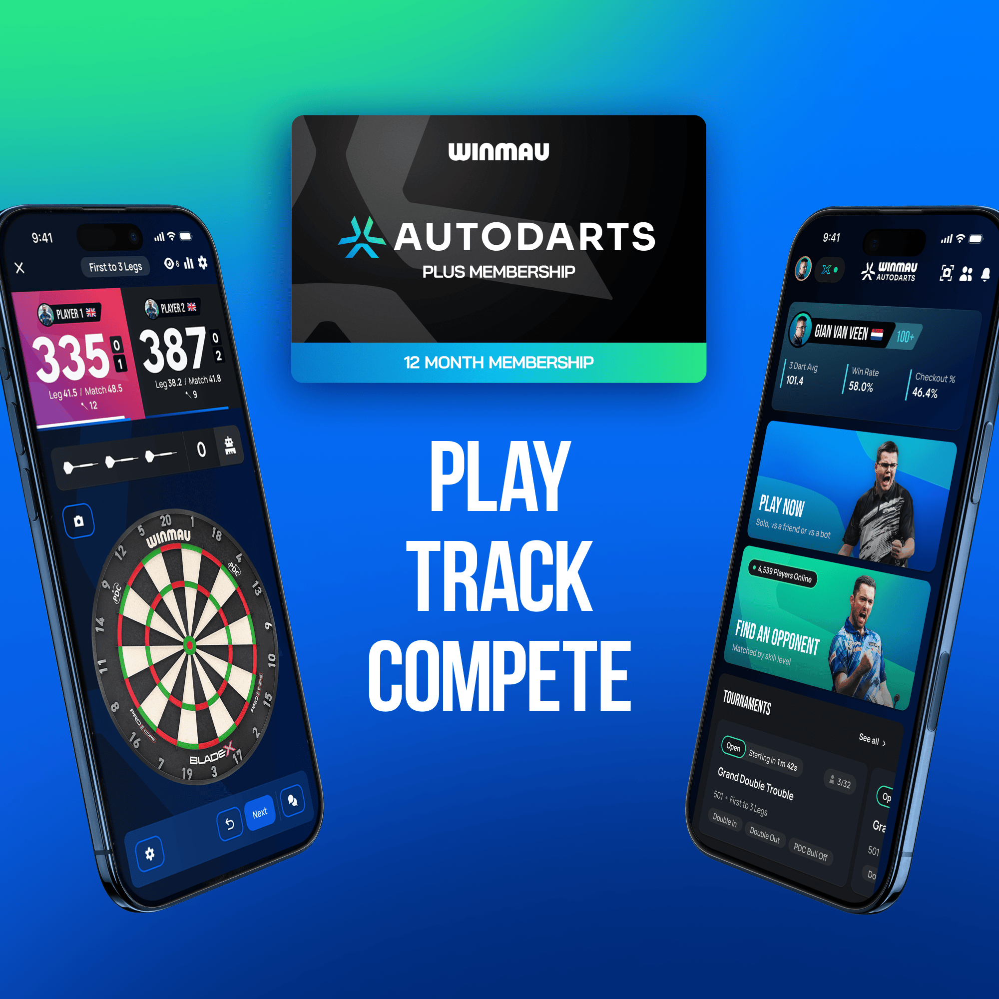 Stojan na zařízení Winmau a balíček 12měsíčního členství