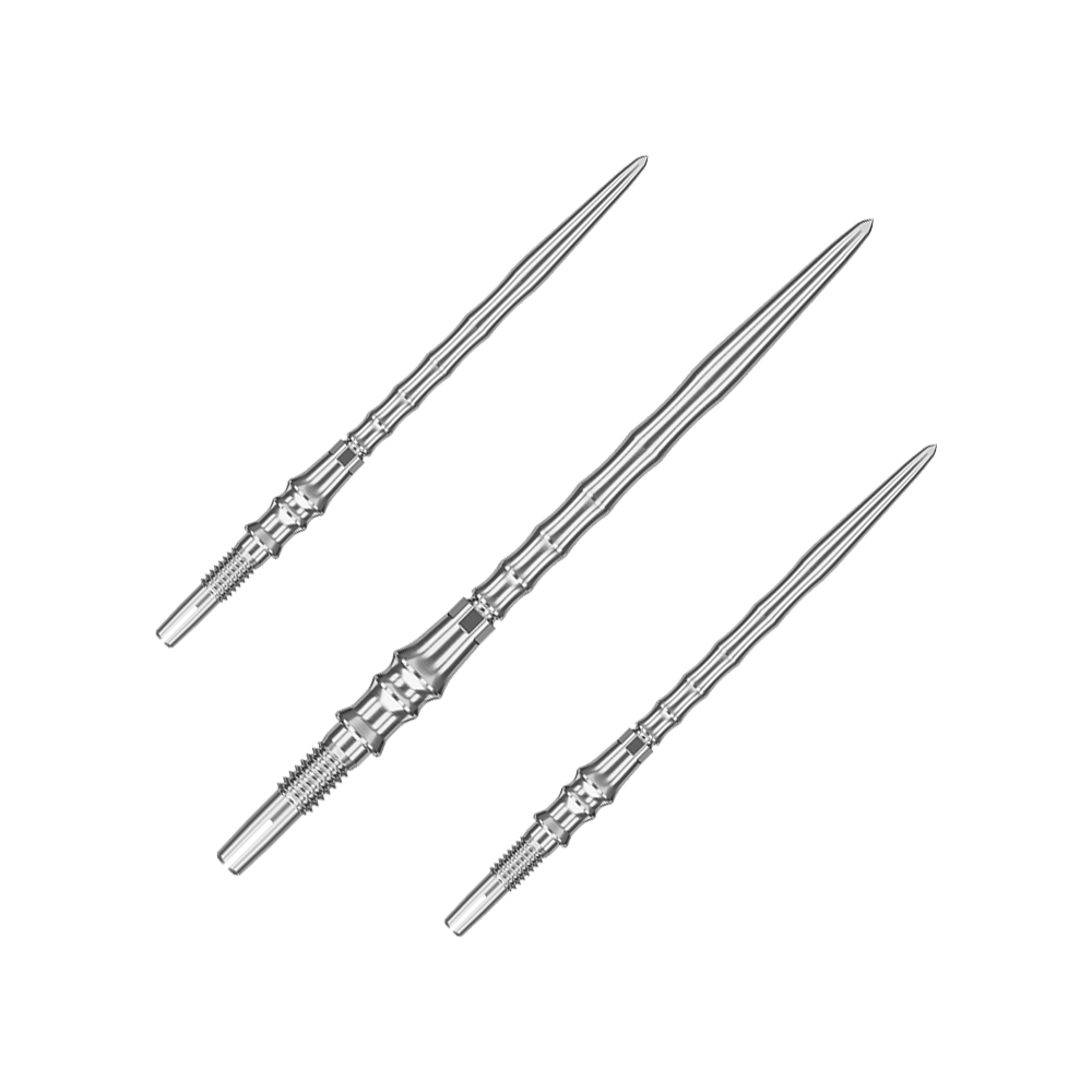 Špičky na šipky Target Japan Premium Swiss Point - stříbrné Dieses Bild zeigt ein Set silberner SwissPoint-Dartspitzen mit 40 mm Länge. Die Dartspitzen sind aus der Target Japan Premium Linie.
