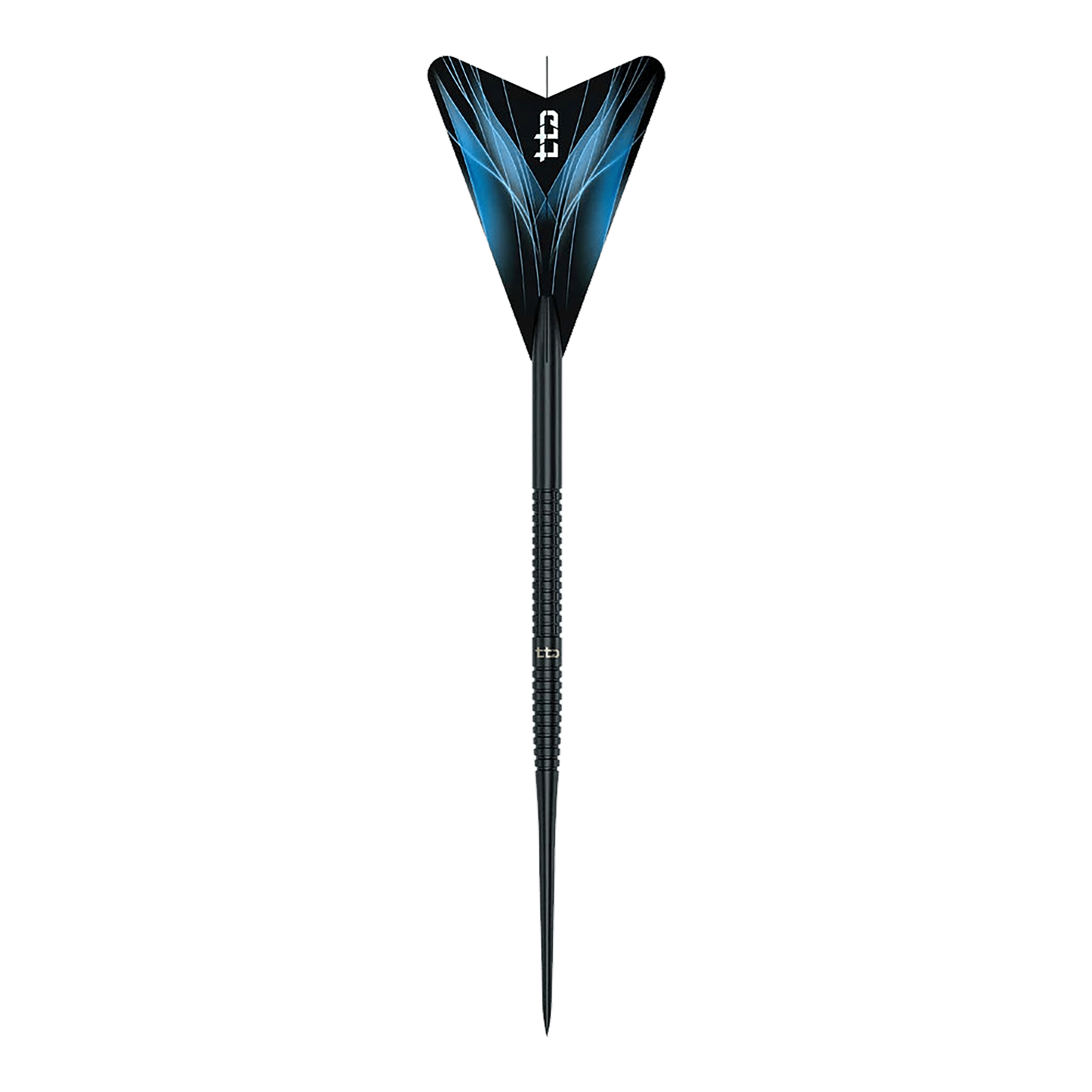 Caliburn TTD Complete Titanium T1 černé ocelové šipky - 5g Auf dem Bild befindet sich das Produkt Caliburn TTD Complete Titanium T1 Black Steeldarts - 5g. Das Dart-Set ist in Schwarz gehalten.