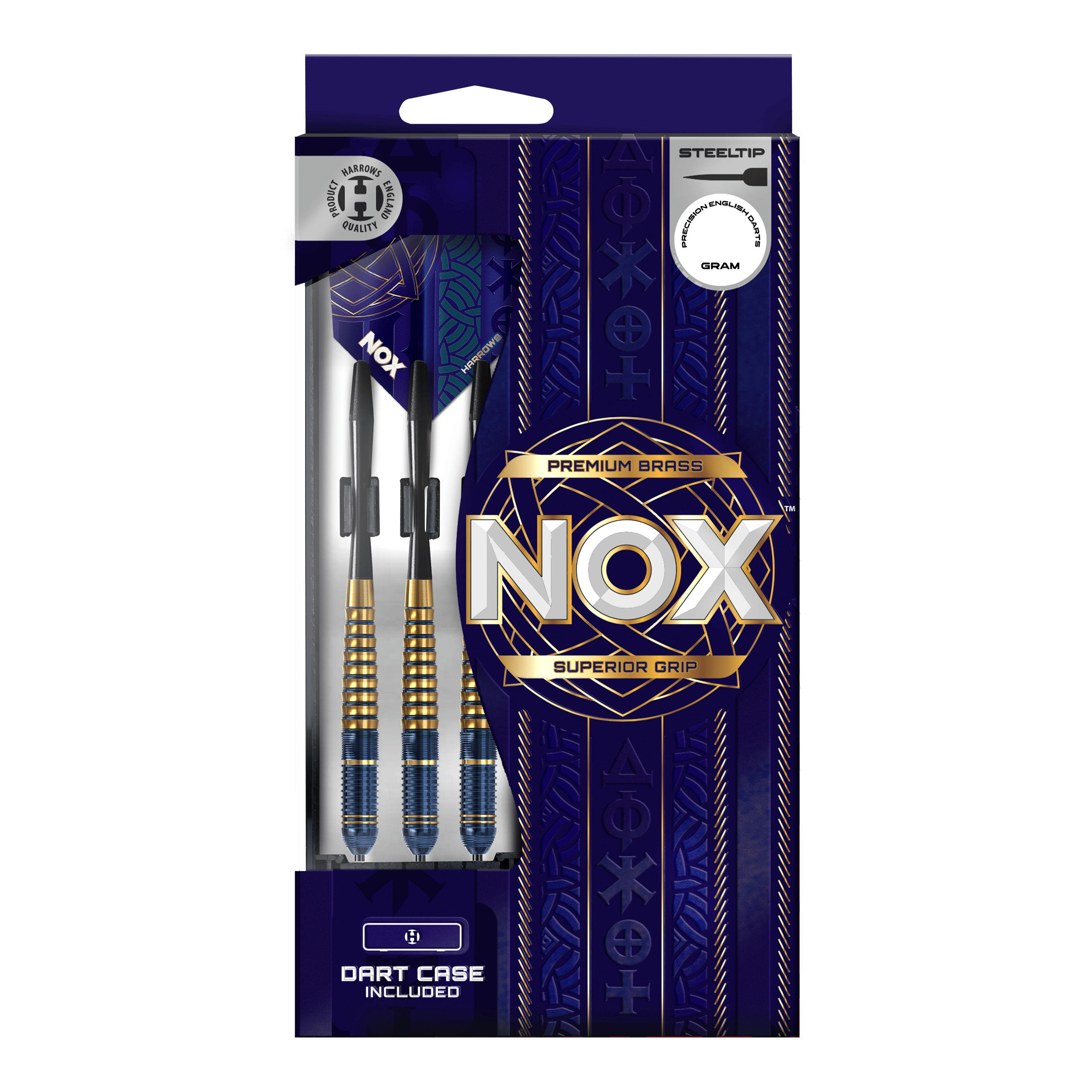 Šipky Harrows Nox Premium Brass Steel Zu sehen sind die Harrows Nox Premium Brass Steeldarts. Die Dartpfeile zeichnen sich durch ihre hohe Qualität und Robustheit aus.
