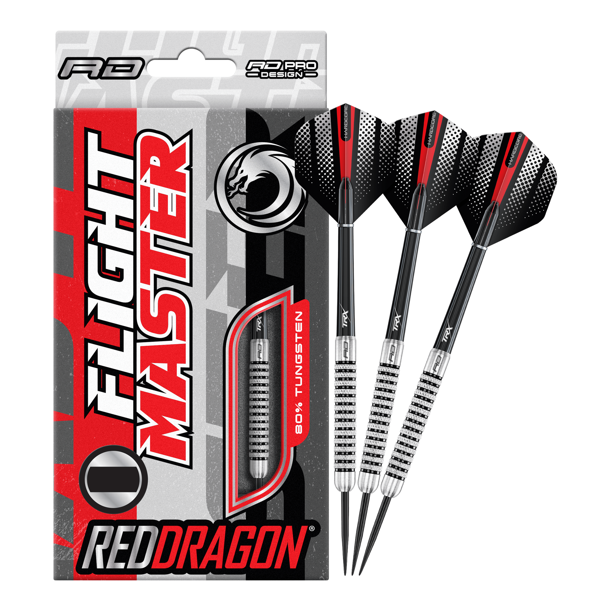 Zu sehen ist das Produkt Red Dragon Flightmaster Fury 2 Steeldarts mit einem Gewicht von 25g. Die Steeldarts sind optimal für ambitionierte Spieler geeignet.