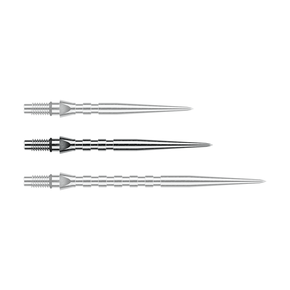 Ocelové hroty na šipky Winmau Switch Point Groove - stříbrný efekt Abgebildet ist eine einzelne Winmau Switch Point Groove Steeldartspitze mit 30mm Länge in silberner Optik. Die Spitze ist schmal und gerillt für besseren Halt.