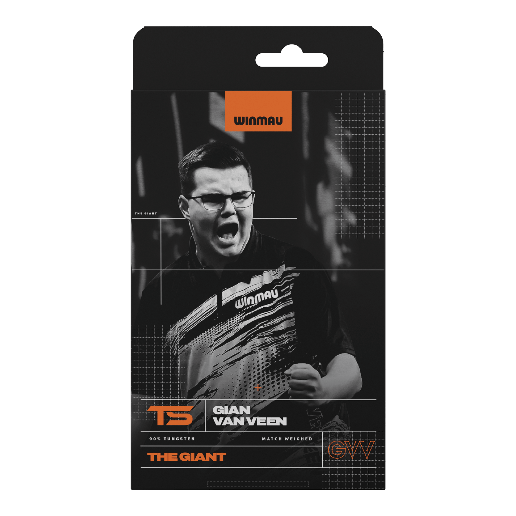 Ocelové šipky Winmau Gian Van Veen TS Switch Point Das Bild zeigt die Winmau Gian Van Veen TS Switch Point Steeldarts. Die Grafik stellt die Details der Darts dar.