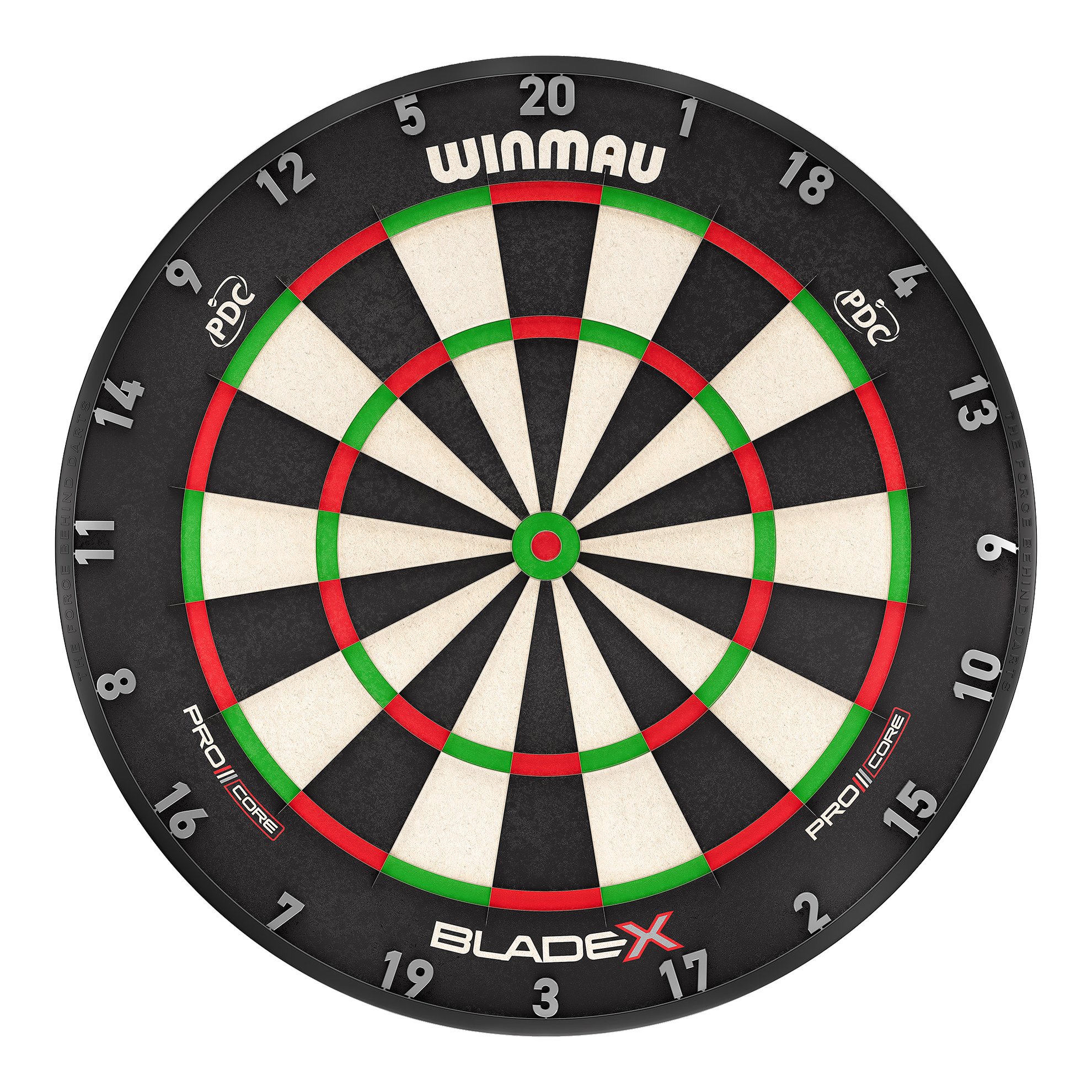 Ocelový terč Winmau Blade X ProCore Das Bild zeigt das Produkt Winmau Blade X ProCore Steeldartboard. Es handelt sich um eine hochwertige Steeldartscheibe für professionelle Dartspieler.