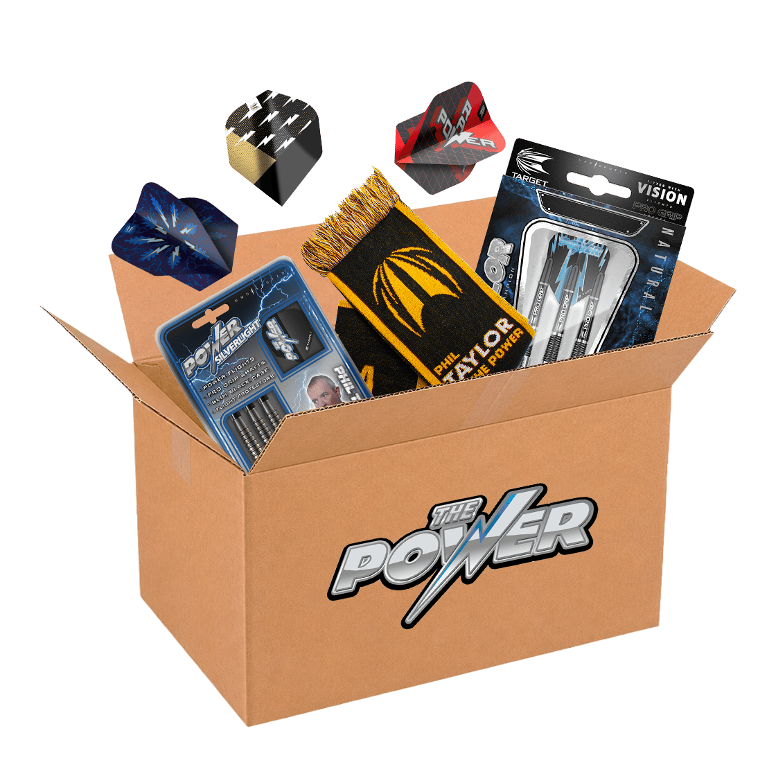 McDartova záhadná krabička - Phil Taylor Softdart Zu sehen ist die McDart Mystery Box - Phil Taylor Softdart. Das Produkt richtet sich an Fans von Phil Taylor Softdarts.