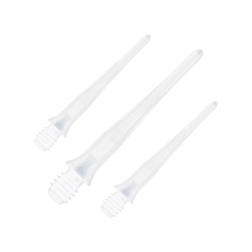 Měkké hroty na šipky Caliburn 2BA, bílé - balení 50 kusů Abgebildet sind Caliburn 2BA Softdartspitzen in Weiß im 50er Pack. Die Spitzen sind für Softdarts geeignet und in einer Verpackungseinheit dargestellt.