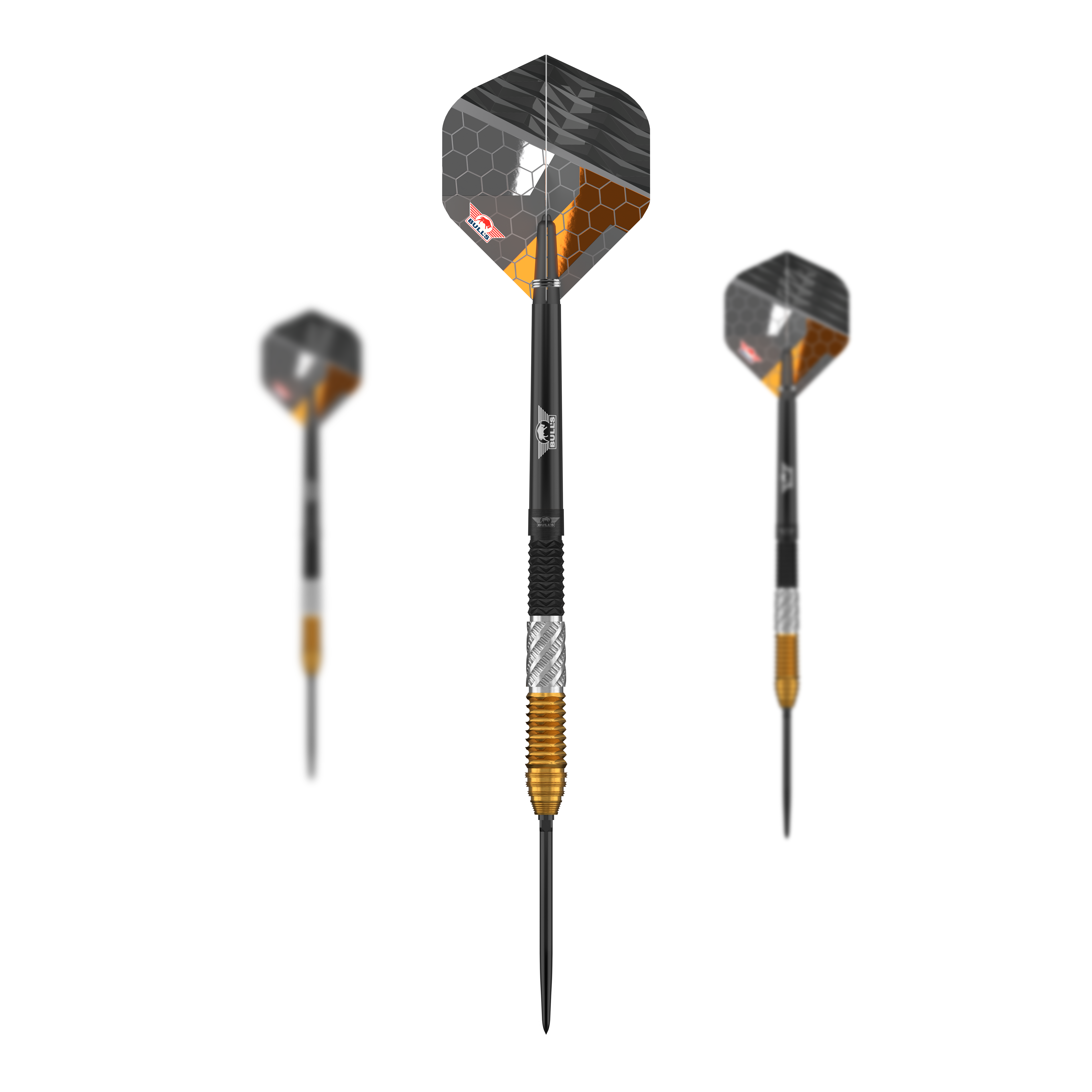 Bulls NL Dirk Van Duijvenbode 95% konvertibilní body Steeldarts Dieses Set zeigt die Bulls NL Dirk Van Duijvenbode 95% Convertible Points Steeldarts. Die Darts zeichnen sich durch ihre wandelbaren Spitzen und das elegante Design aus.