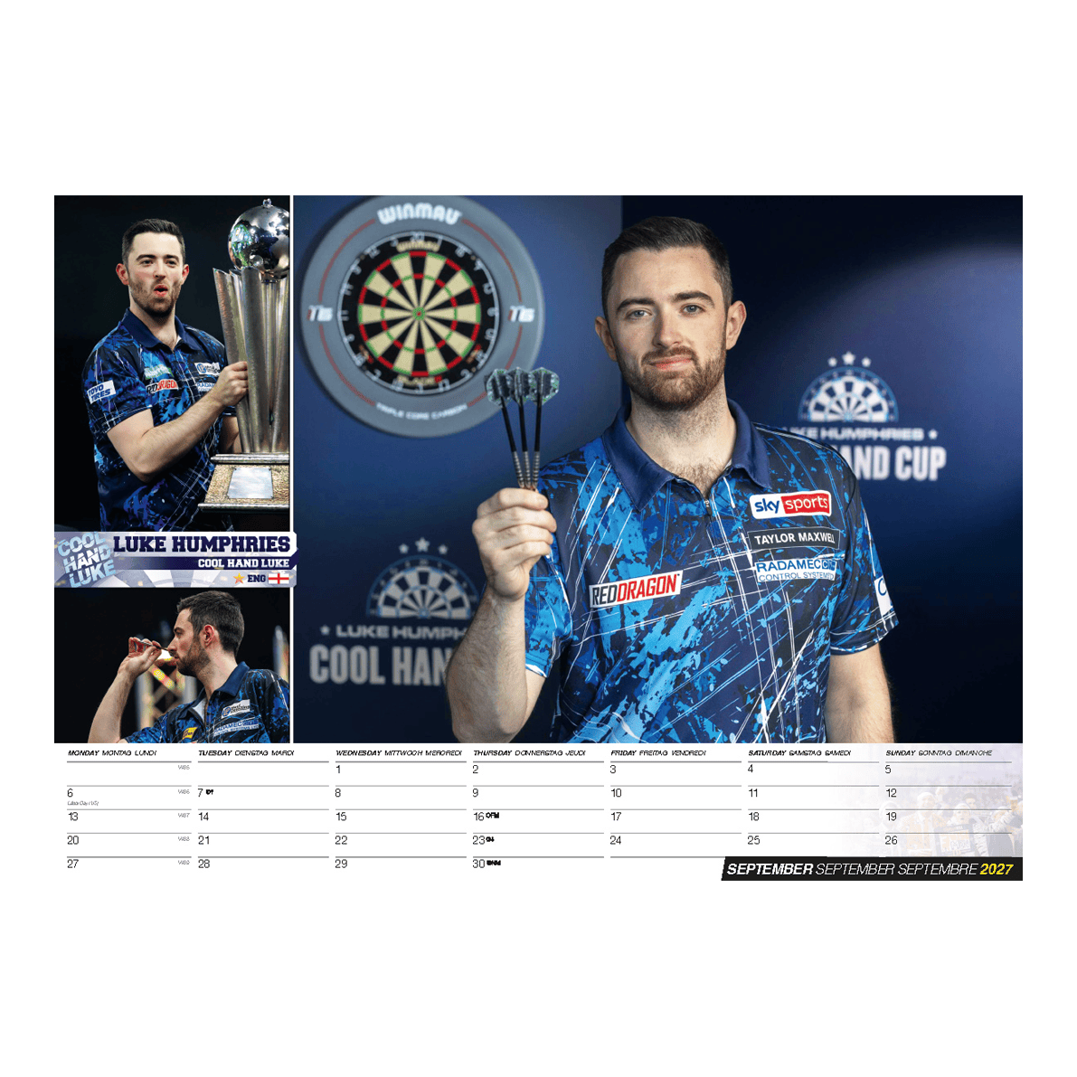Darts Kalender 2027 Das Bild zeigt den Darts Kalender 2027. Es ist ideal für alle, die Darts lieben.