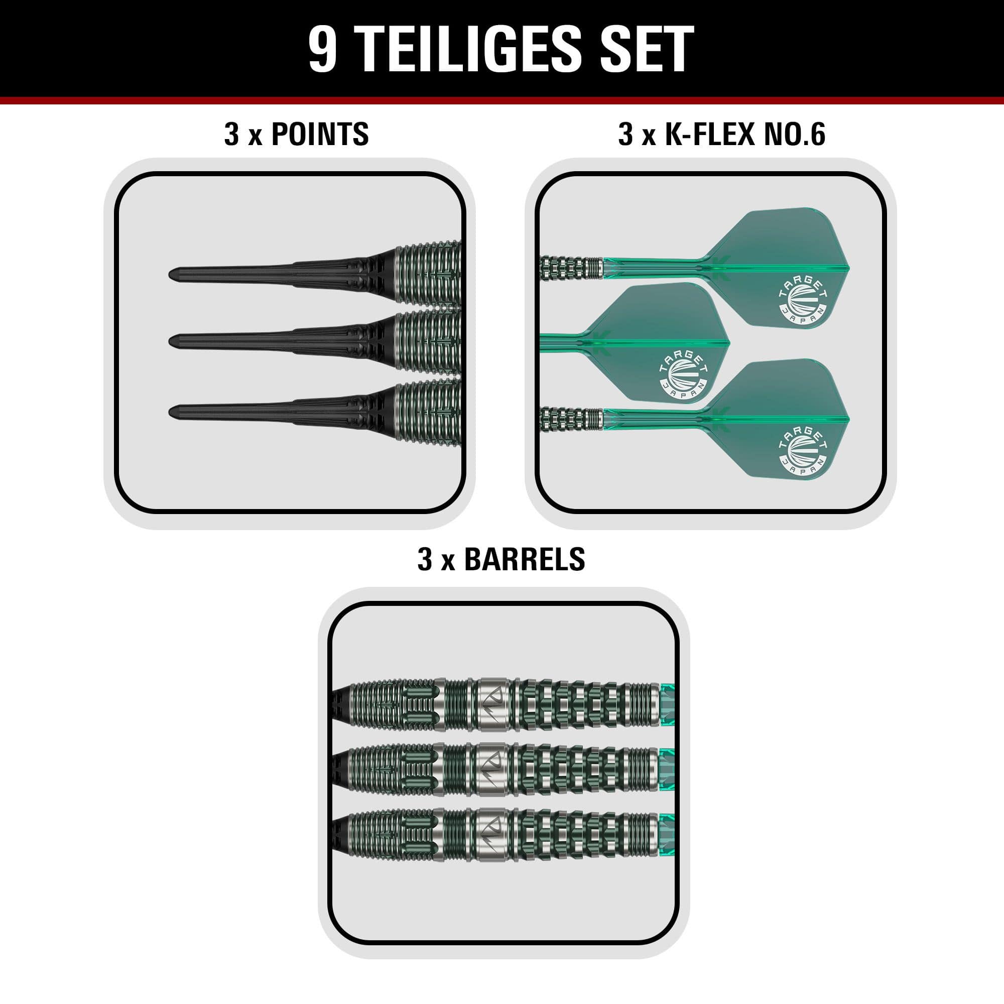 Měkké šipky Target Japan Prime Series PW GEN 3 - 19g Hier sehen Sie den Target Japan Prime Series PW GEN 3 Softdart mit 19g Gewicht. Das Foto hebt die Gestaltung dieses Produkts hervor.