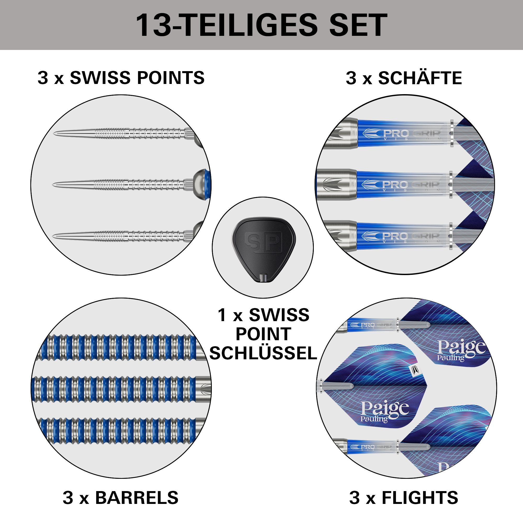 Šipky Target Paige Pauling GEN1 Swiss Points Steeldarts - 22g