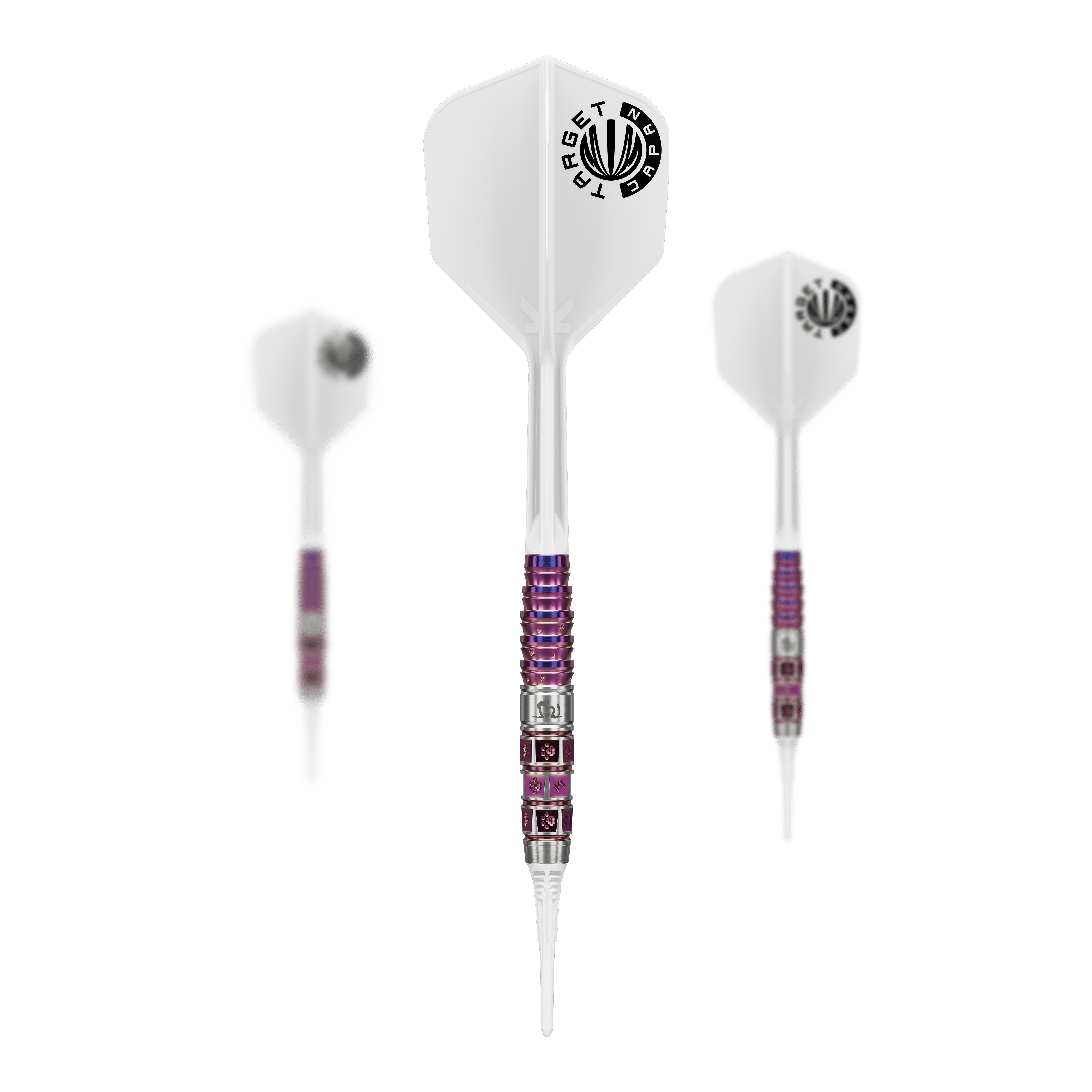 Měkké šipky Target Japan Prime Series Mayo GEN8 - 18g Abgebildet ist das Target Japan Prime Series Mayo GEN8 Softdarts, 18g Set. Die Darts werden geordnet dargestellt.