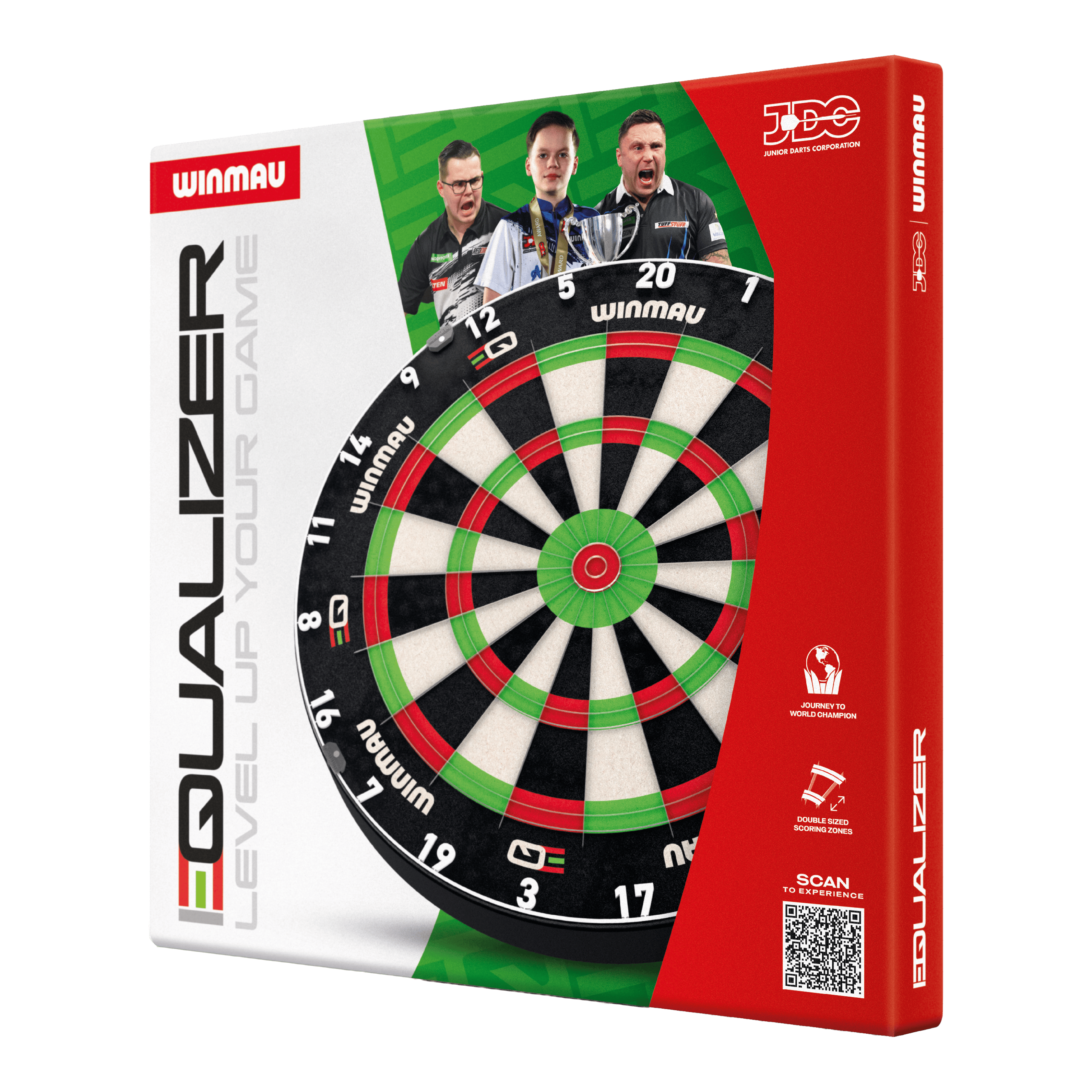 Winmau ekvalizér ocelový terč Zu sehen ist das Winmau Equalizer Steeldartboard. Es bietet eine robuste Oberfläche für präzises Dartspiel.