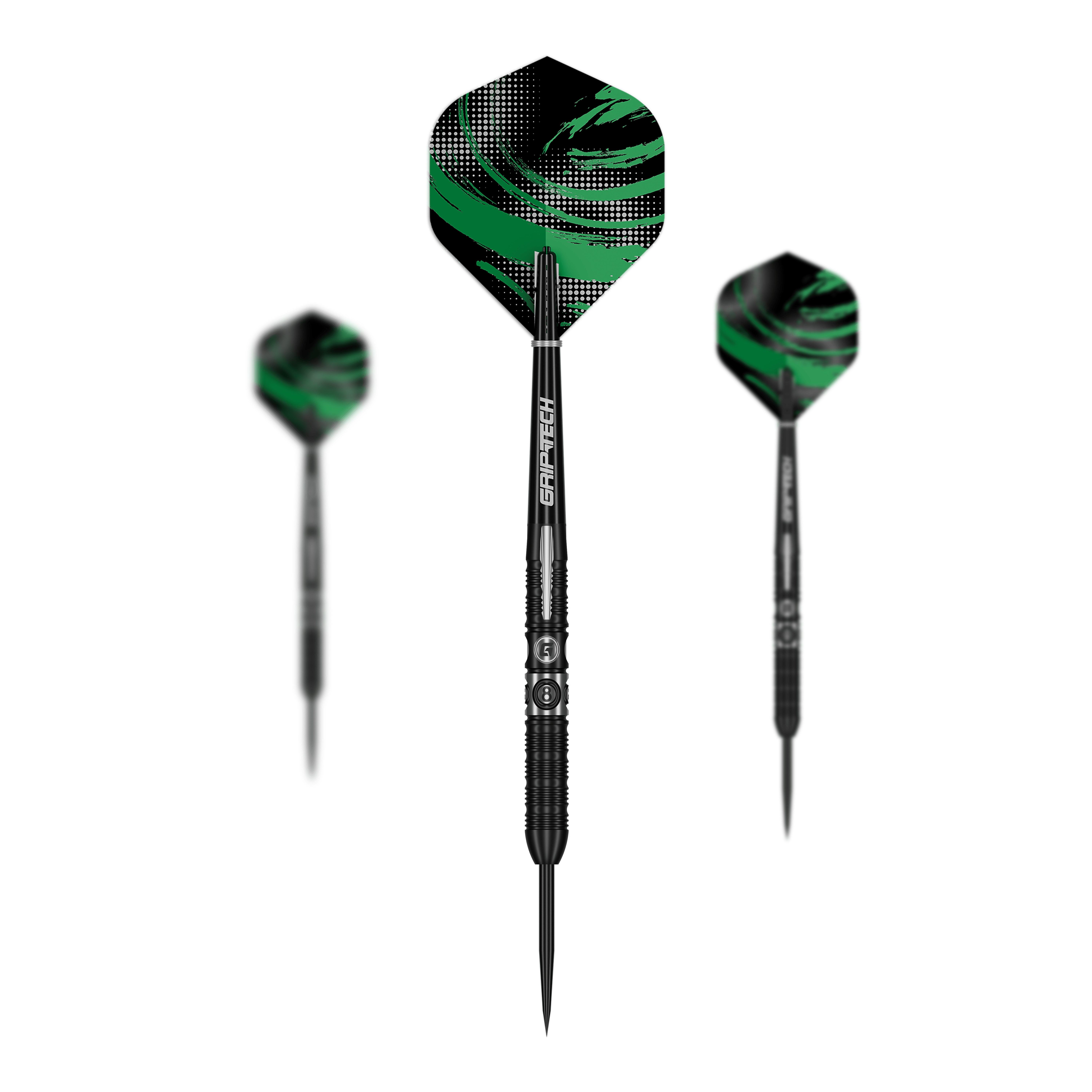Šipky GOAT 8-Ball ocelové Dieses Foto zeigt ein Set der GOAT 8Ball Steeldarts. Es sind mehrere Dartpfeile als Set abgebildet.