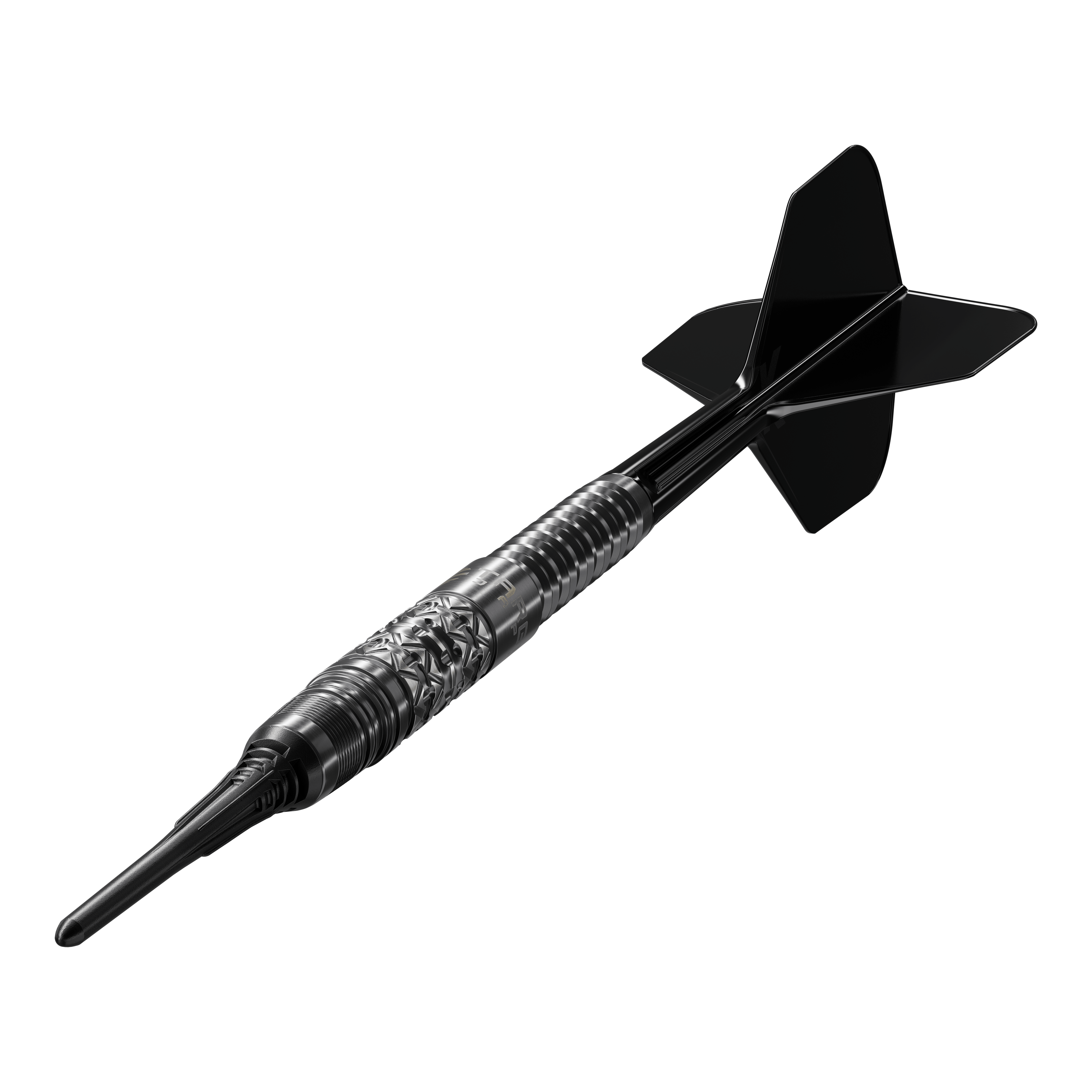 Měkké šipky Target Black Marque Creed - 21,5 g Das Bild zeigt die Target Black Marque Creed Softdarts mit einem Gewicht von 21,5g. Diese Softdarts sind stilvoll und ideal für Dartspieler.