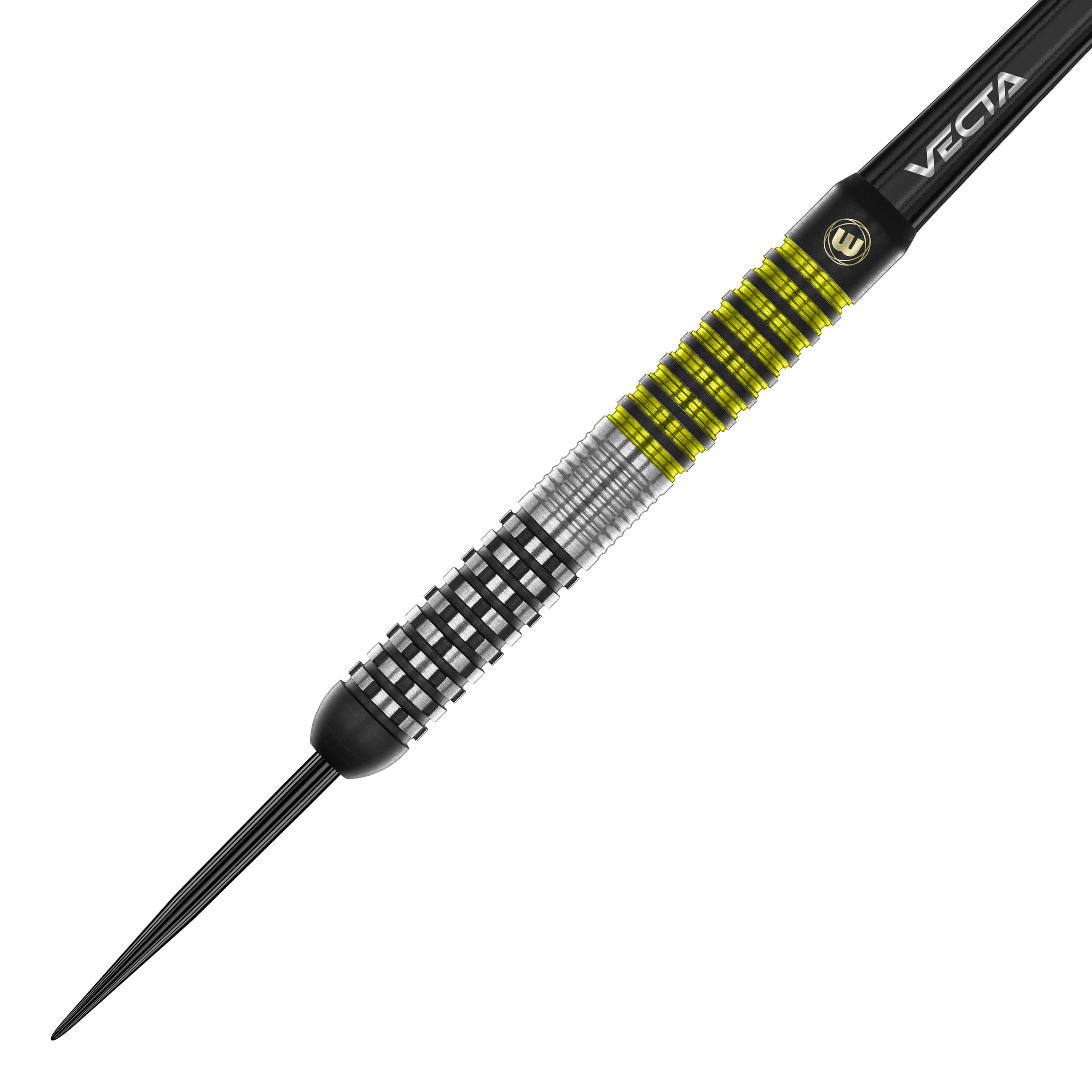 Hier sind die Winmau Team 360 Cori Wiltshire Steeldarts zu sehen, 24 Gramm schwer. Sie zeichnen sich durch ein modernes Design und hohe Performance aus.