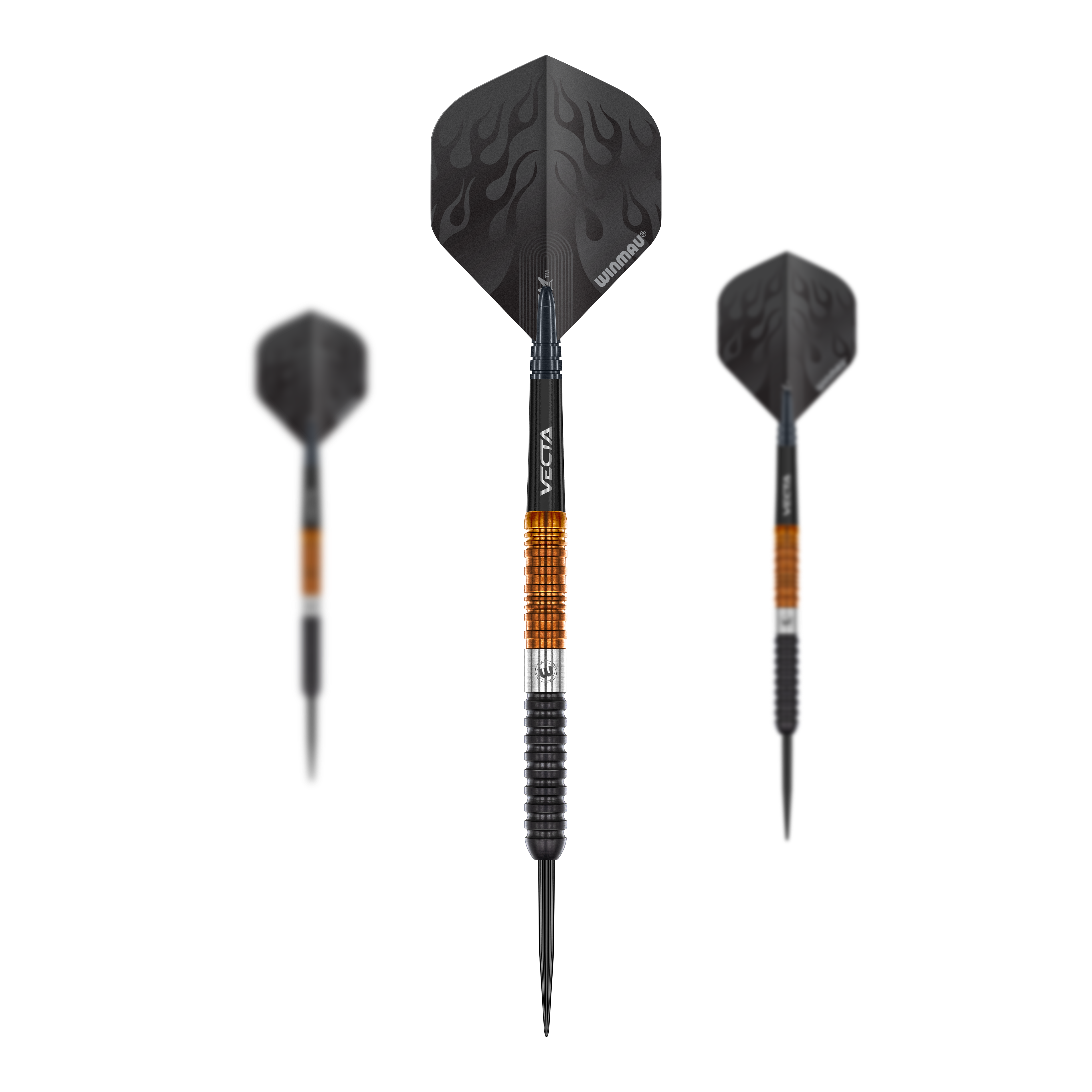 Das Bild zeigt ein Set der Winmau Team 360 Ben Townley Steeldarts - 23g. Diese Darts eignen sich perfekt für Turnierspieler.