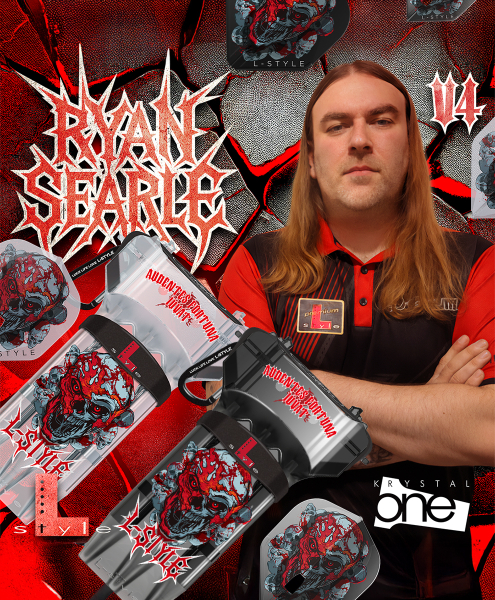 Das Bild zeigt das Produkt mit dem Dateinamen 2026-02_5M_LStyleRyanSearle. Es handelt sich vermutlich um einen Dartartikel mit Bezug zu Ryan Searle.