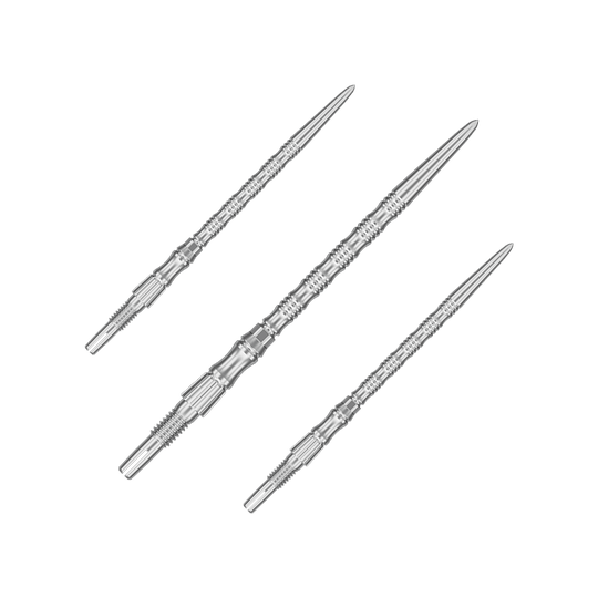 Ocelové hroty na šipky Target Signature Swiss Point TRB - stříbrné Das Bild zeigt ein Set silberner Dartspitzen mit einer Länge von 42 mm. Es handelt sich um Target SwissPoint Signature TRB Dartspitzen.